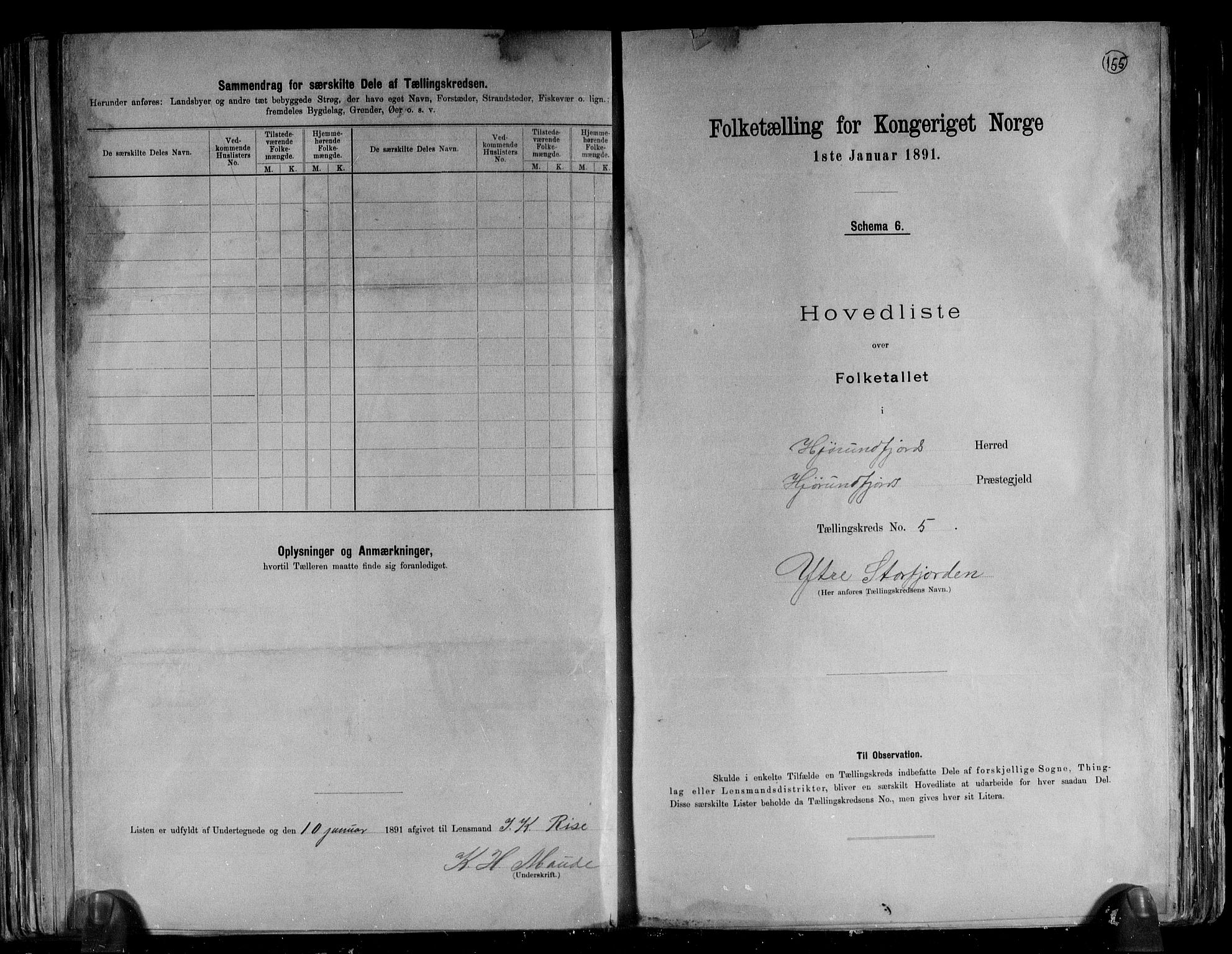 RA, 1891 census for 1522 Hjørundfjord, 1891, p. 13