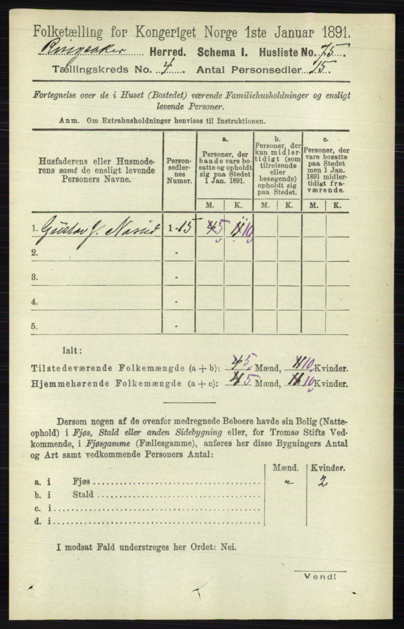 RA, 1891 census for 0412 Ringsaker, 1891, p. 1756