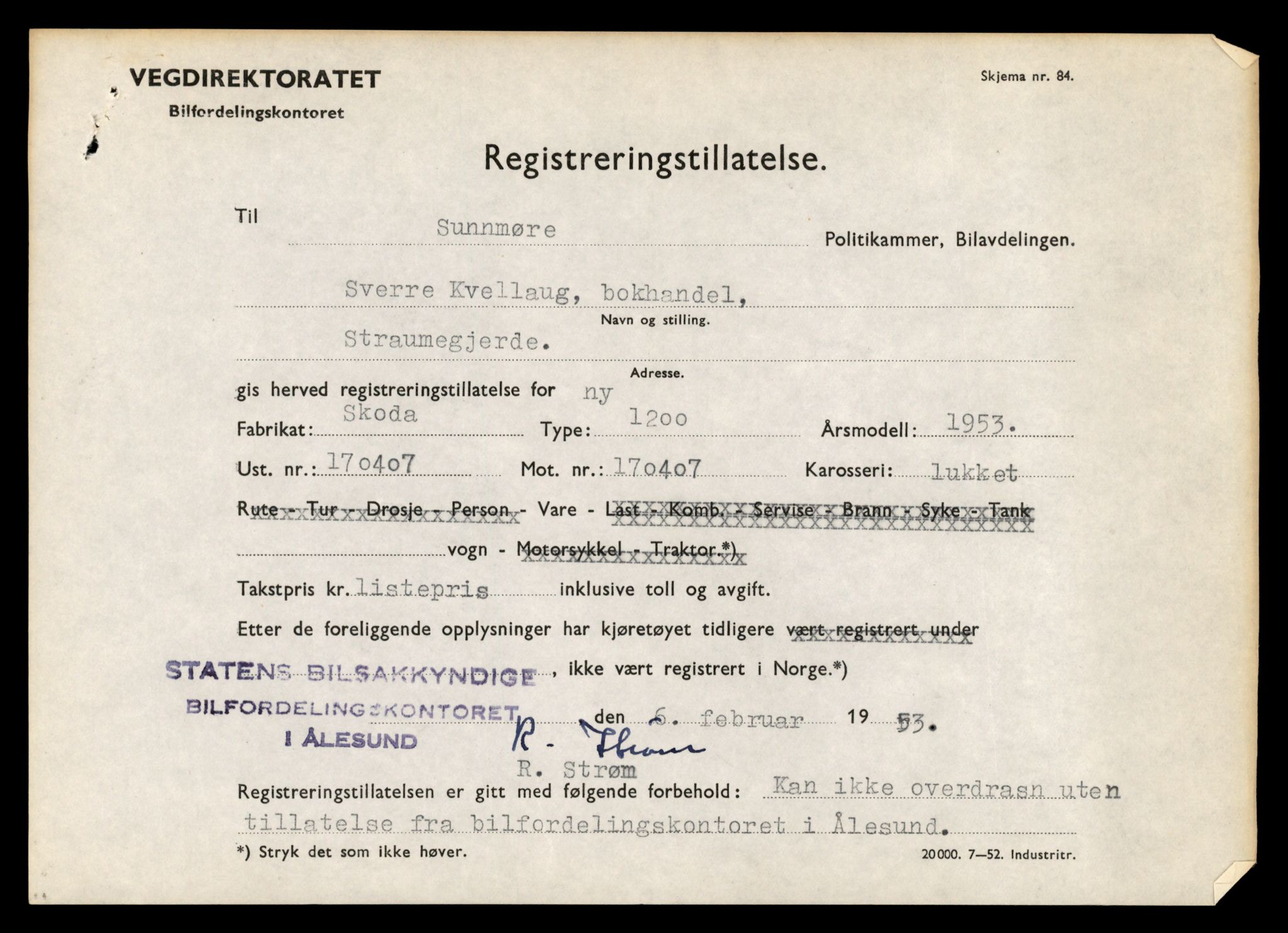 Møre og Romsdal vegkontor - Ålesund trafikkstasjon, AV/SAT-A-4099/F/Fe/L0034: Registreringskort for kjøretøy T 12500 - T 12652, 1927-1998, p. 25