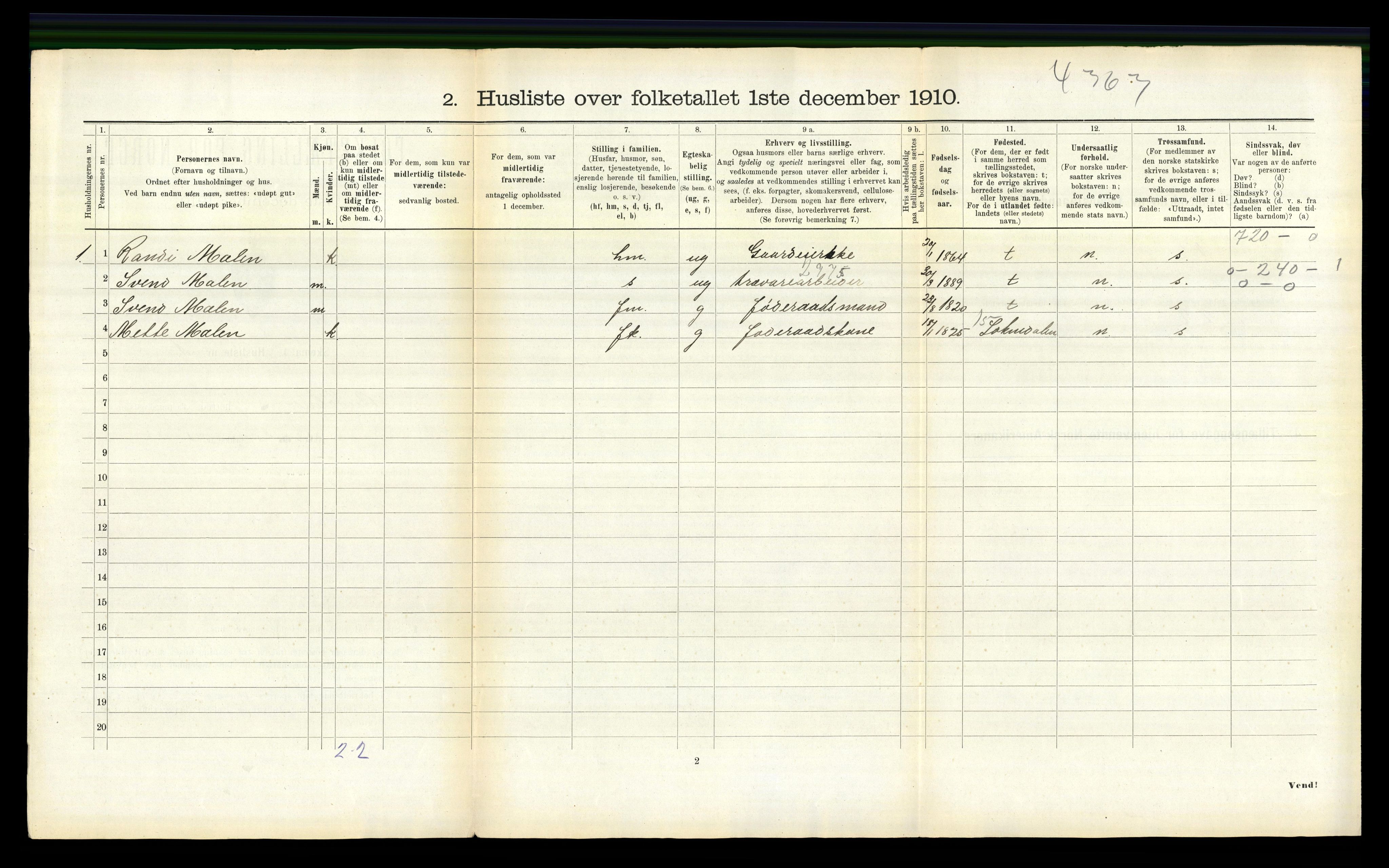 RA, 1910 census for Budal, 1910, p. 110