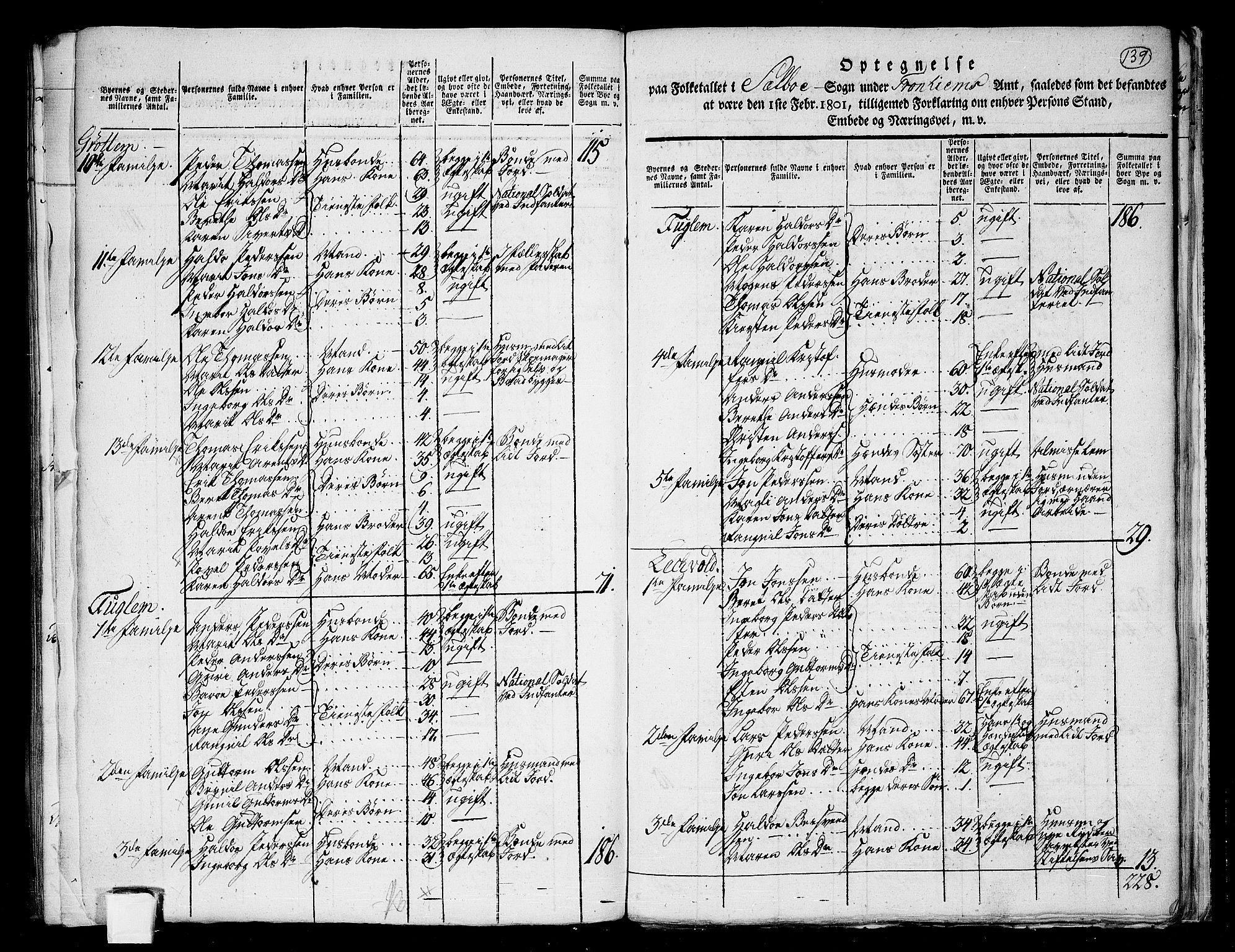 RA, 1801 census for 1664P Selbu, 1801, p. 138b-139a