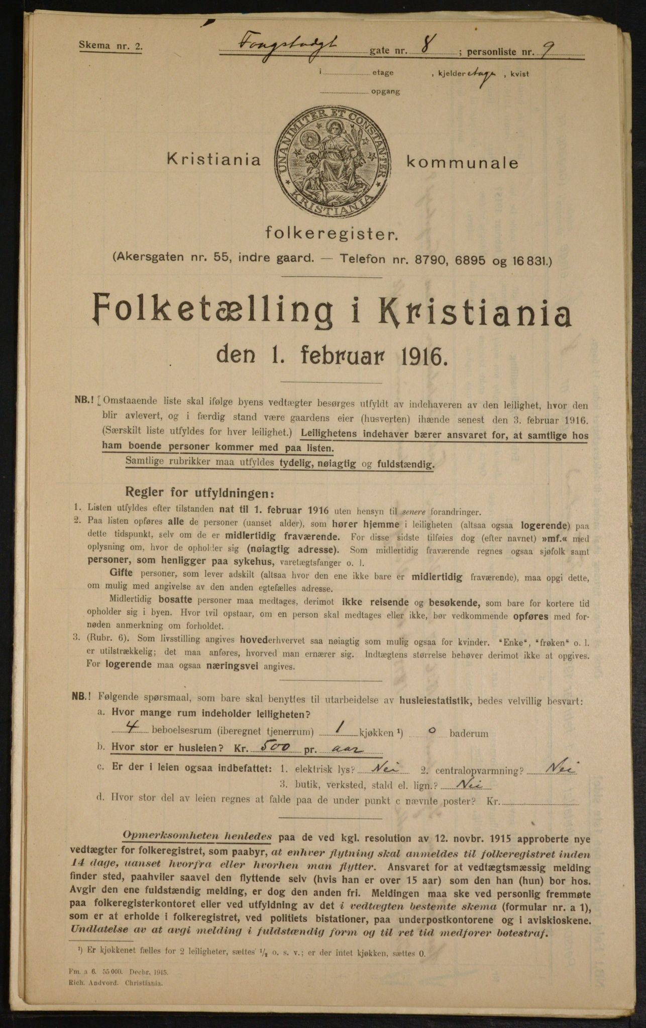 OBA, Municipal Census 1916 for Kristiania, 1916, p. 25693