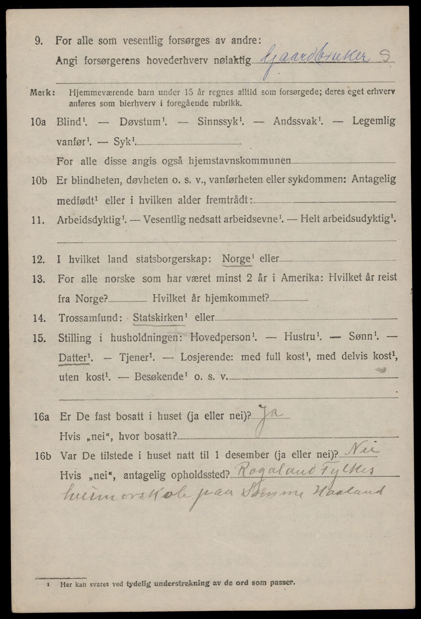 SAST, 1920 census for Heskestad, 1920, p. 596