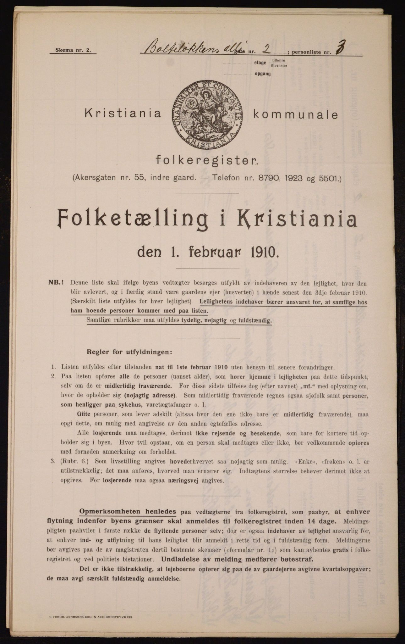 OBA, Municipal Census 1910 for Kristiania, 1910, p. 7303