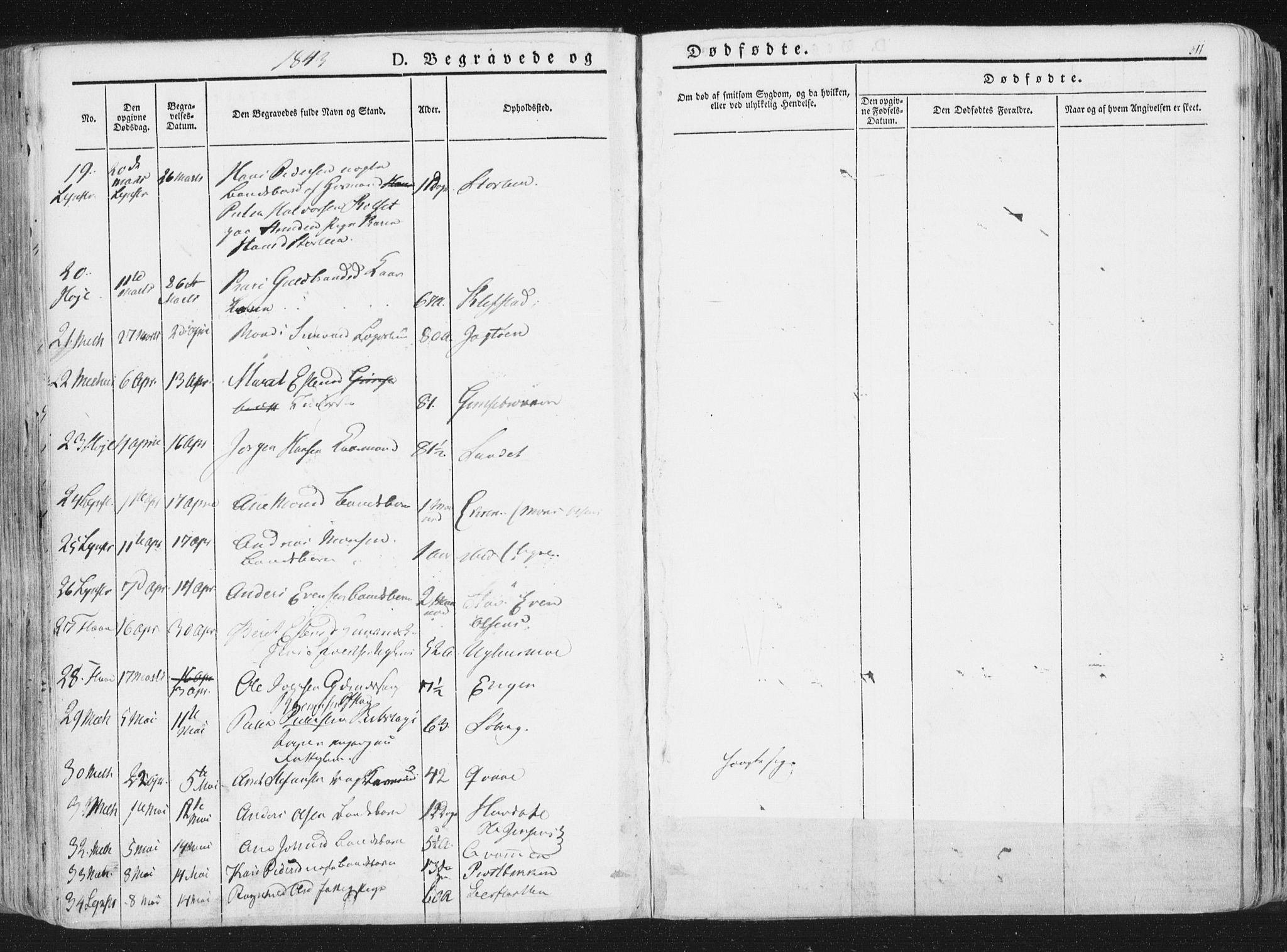 Ministerialprotokoller, klokkerbøker og fødselsregistre - Sør-Trøndelag, SAT/A-1456/691/L1074: Parish register (official) no. 691A06, 1842-1852, p. 311