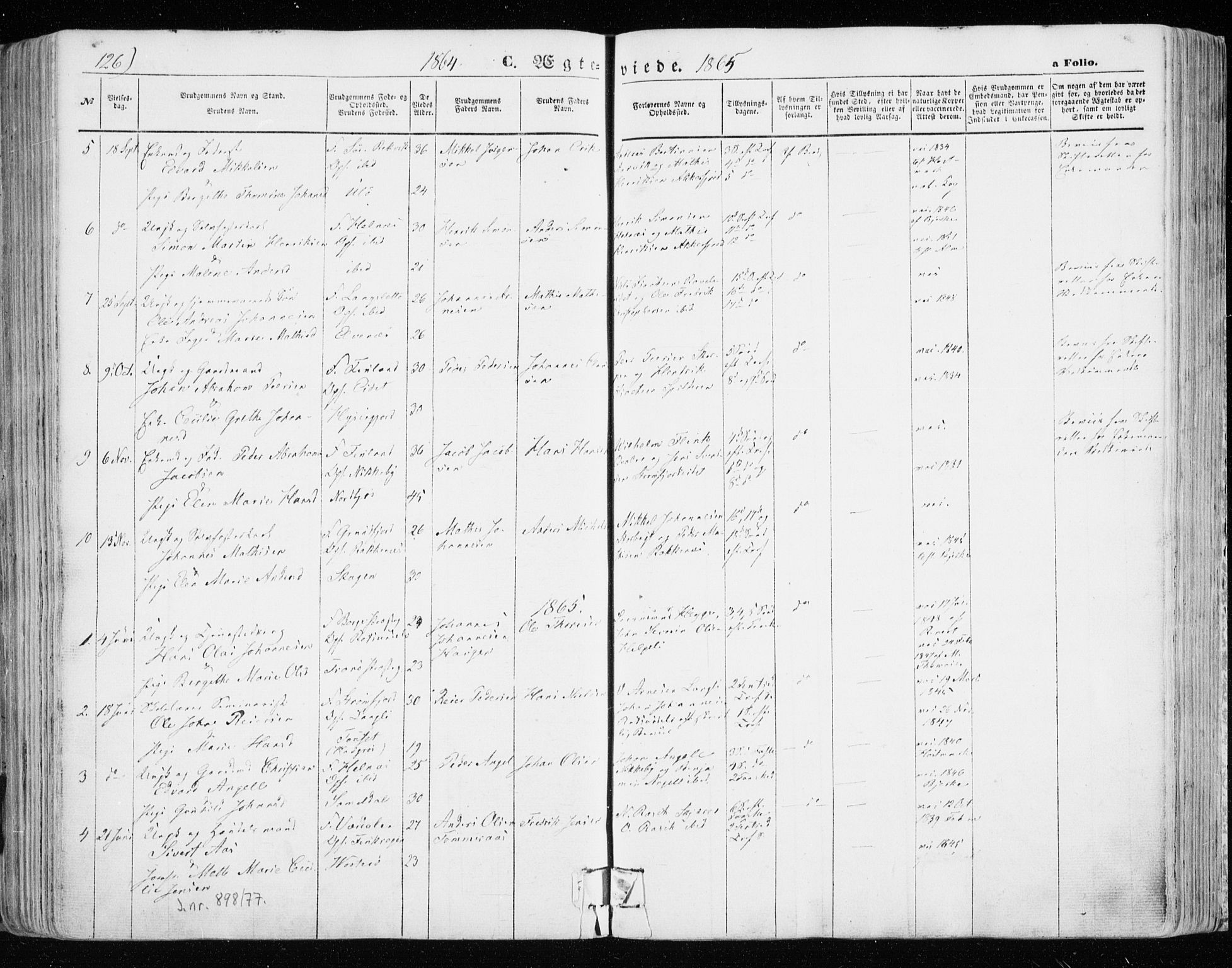Skjervøy sokneprestkontor, SATØ/S-1300/H/Ha/Haa/L0007kirke: Parish register (official) no. 7, 1860-1870, p. 126