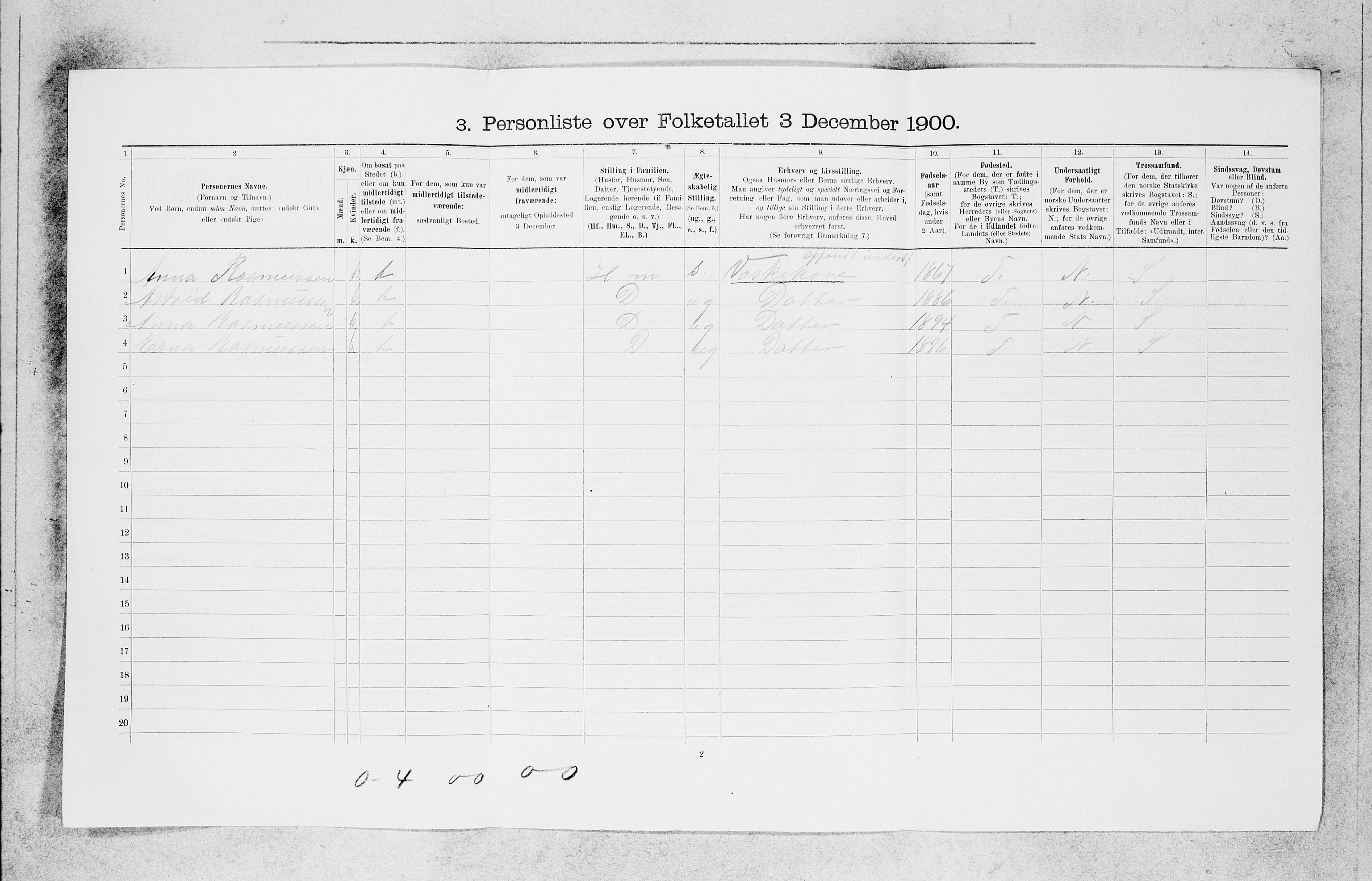 SAB, 1900 census for Bergen, 1900, p. 23356