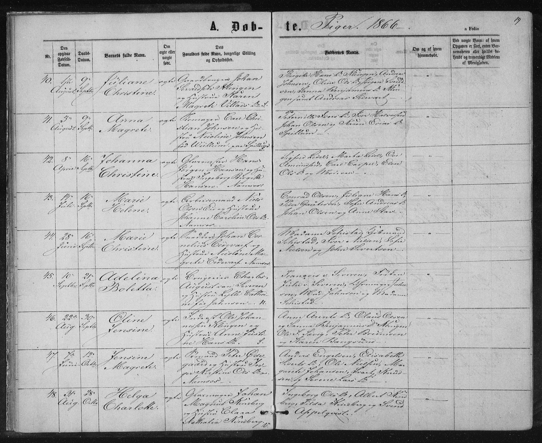Ministerialprotokoller, klokkerbøker og fødselsregistre - Nord-Trøndelag, SAT/A-1458/768/L0570: Parish register (official) no. 768A05, 1865-1874, p. 19