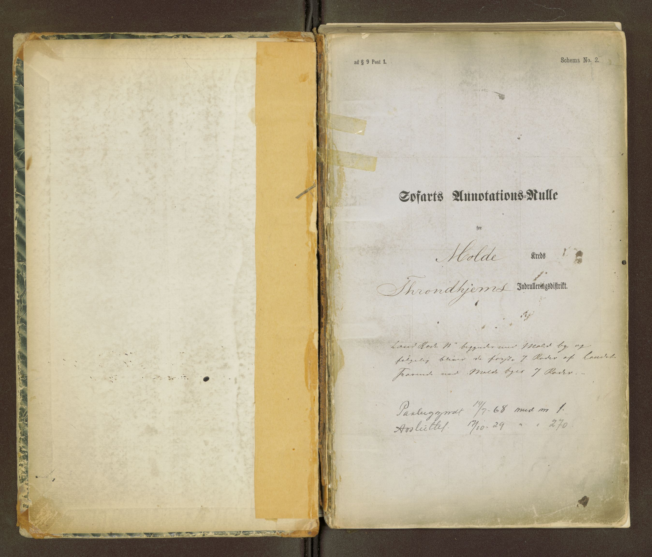 Molde mønstringskrets, AV/SAT-A-6223/F/L0002: Sjøfart - Annotasjonsrulle, 1868-1929