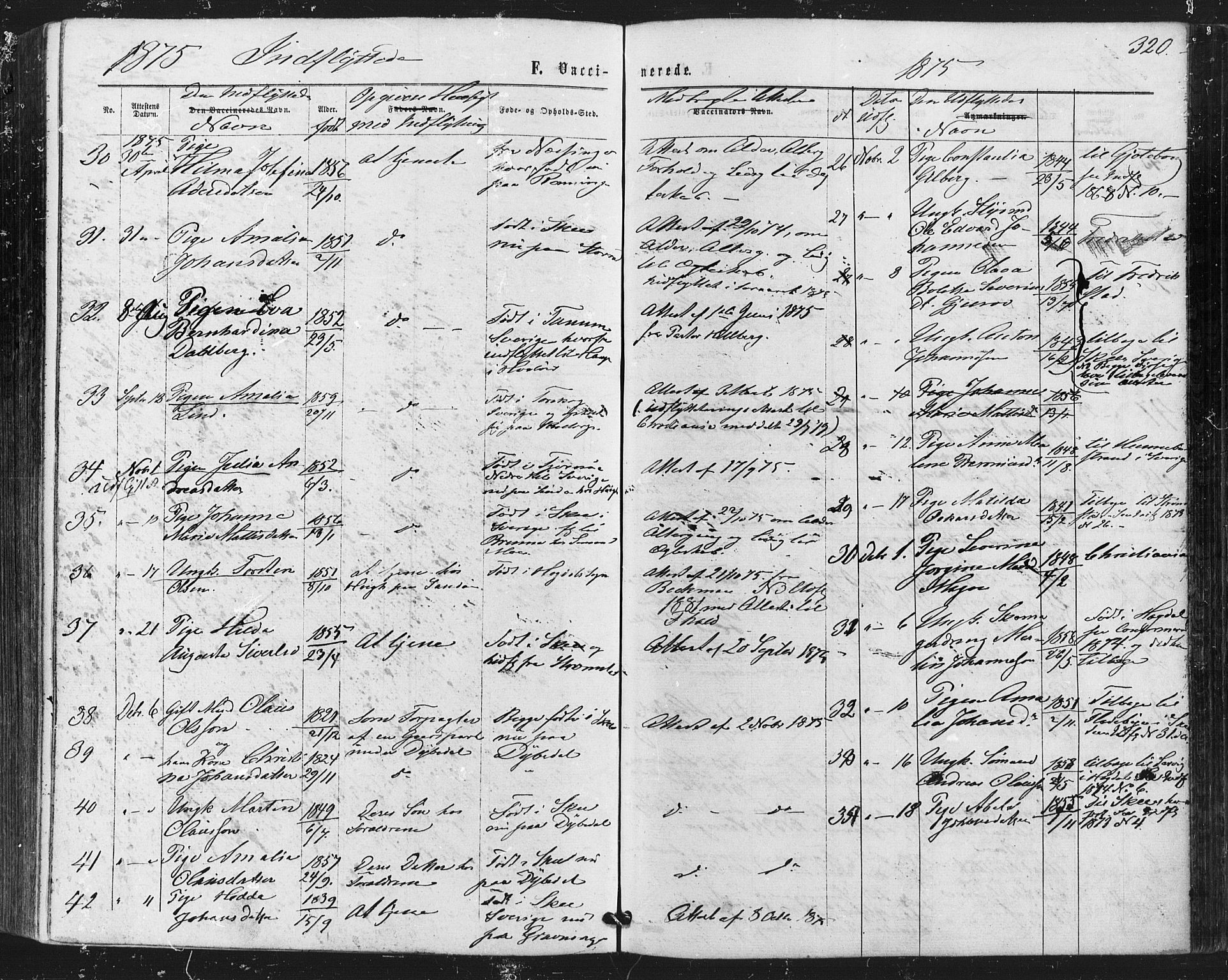 Hvaler prestekontor Kirkebøker, AV/SAO-A-2001/F/Fa/L0007: Parish register (official) no. I 7, 1864-1878, p. 320