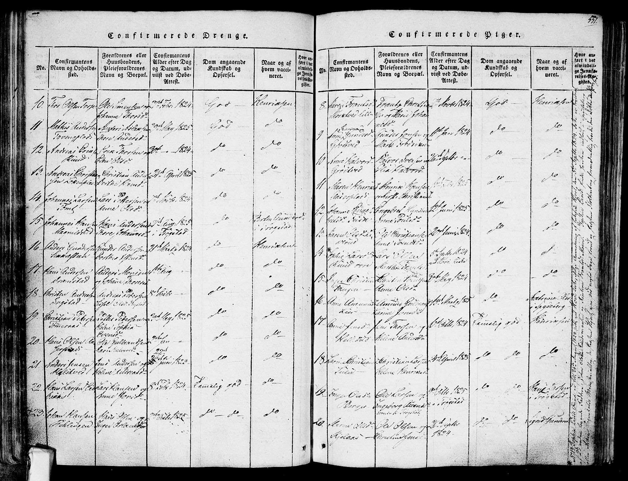 Askim prestekontor Kirkebøker, SAO/A-10900/F/Fa/L0004: Parish register (official) no. 4, 1817-1846, p. 550-551