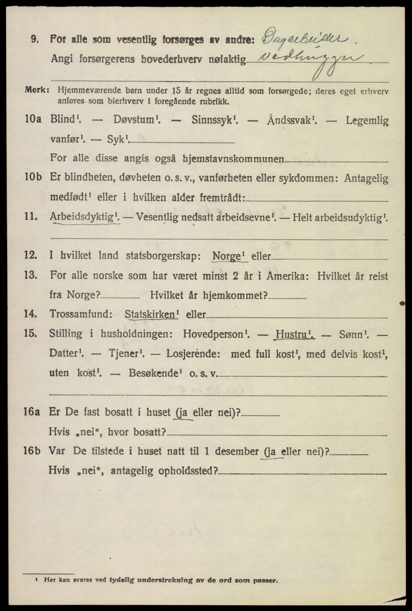 SAH, 1920 census for Fåberg, 1920, p. 8009