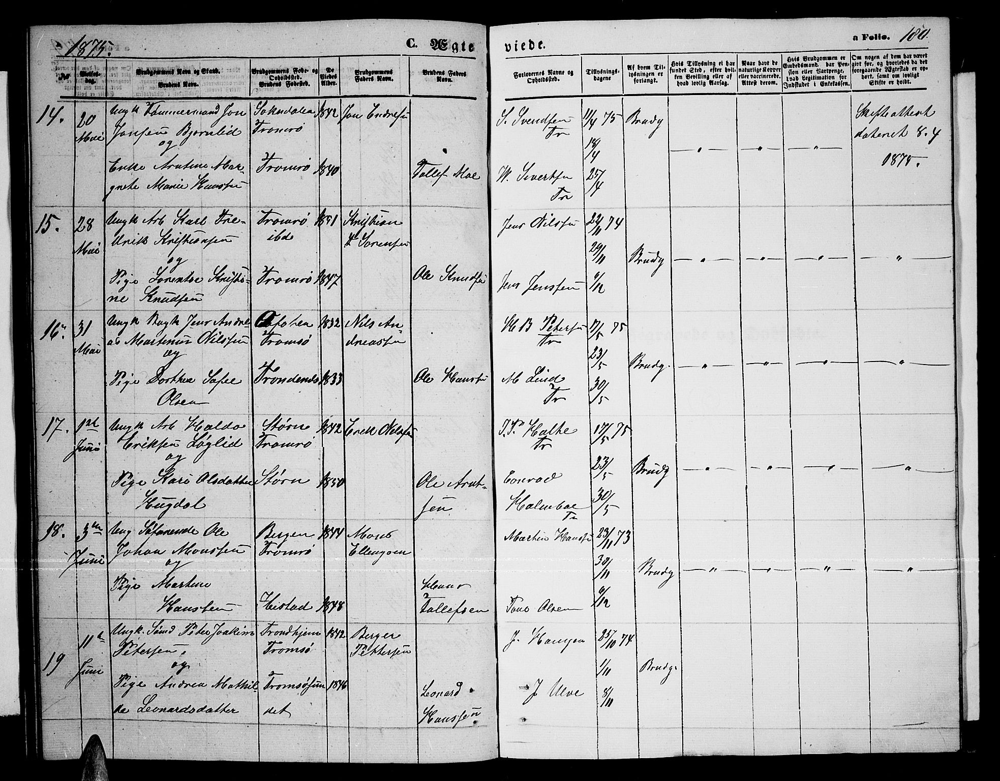 Tromsø sokneprestkontor/stiftsprosti/domprosti, SATØ/S-1343/G/Gb/L0007klokker: Parish register (copy) no. 7, 1867-1875, p. 180