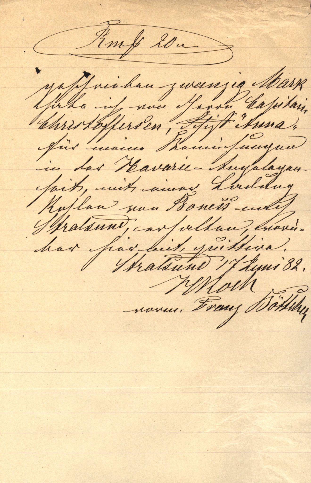 Pa 63 - Østlandske skibsassuranceforening, VEMU/A-1079/G/Ga/L0014/0012: Havaridokumenter / Sophie, Andover, Alliance, Anna, 1882, p. 88
