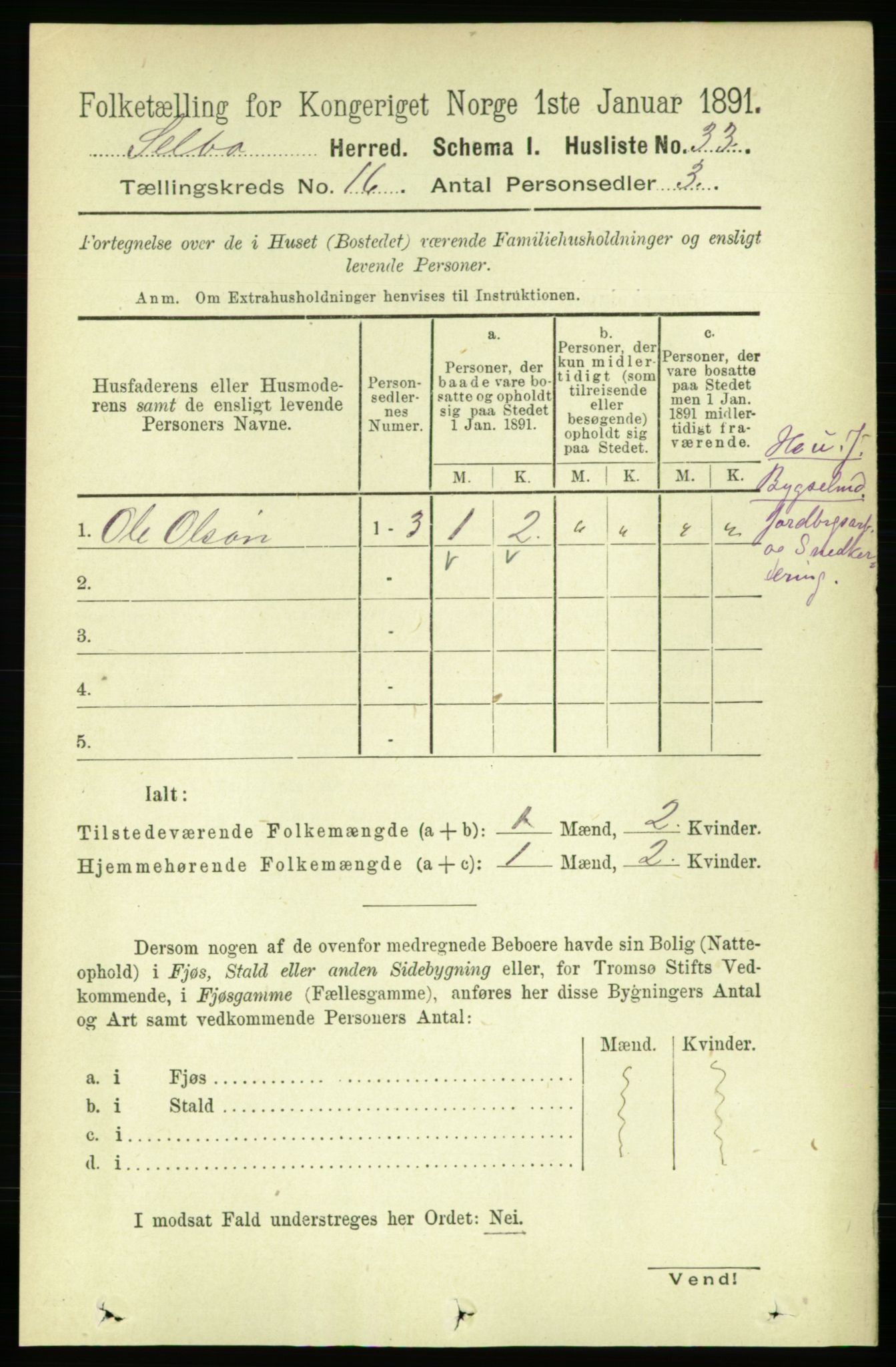 RA, 1891 census for 1664 Selbu, 1891, p. 5719