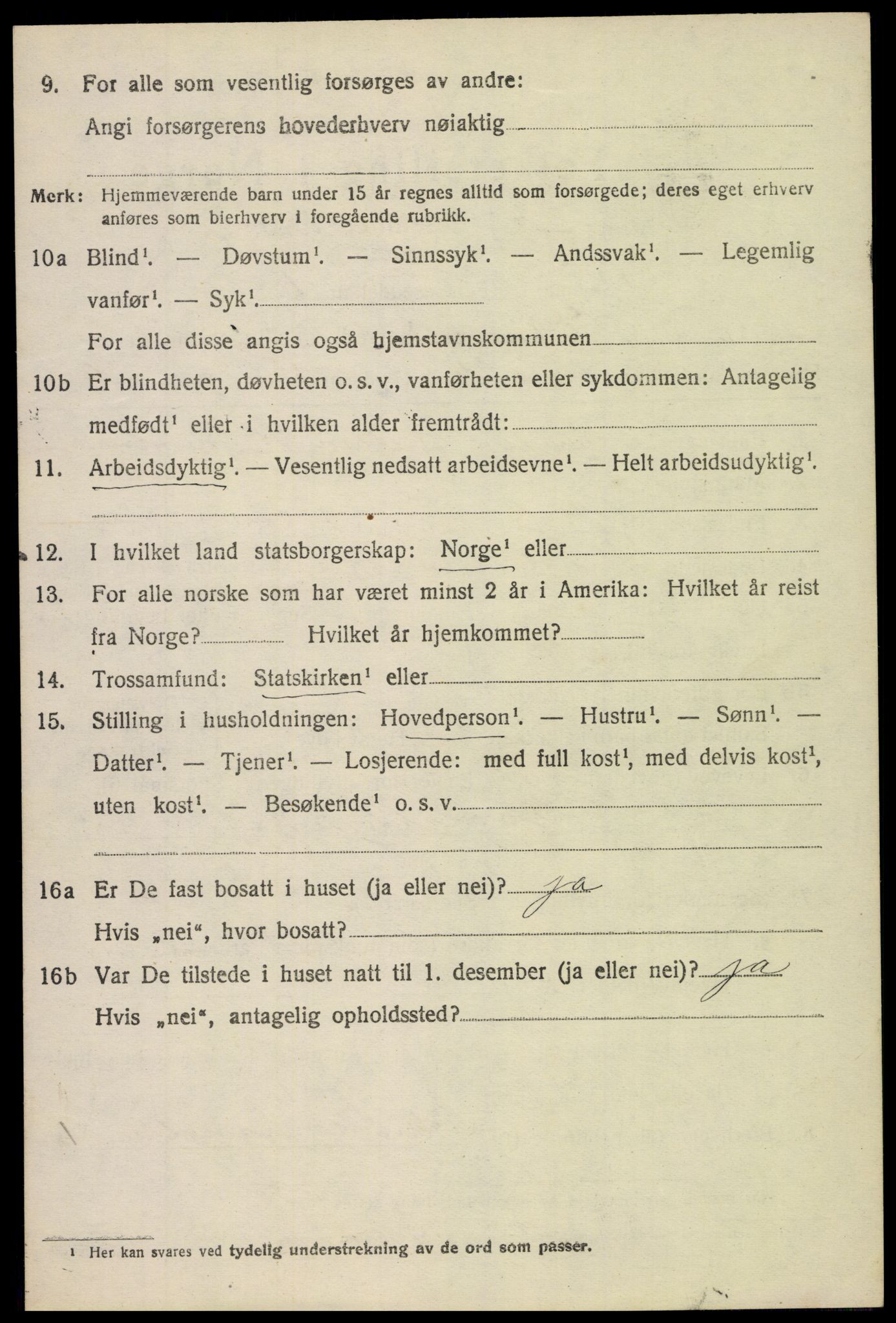 SAH, 1920 census for Etnedal, 1920, p. 1311