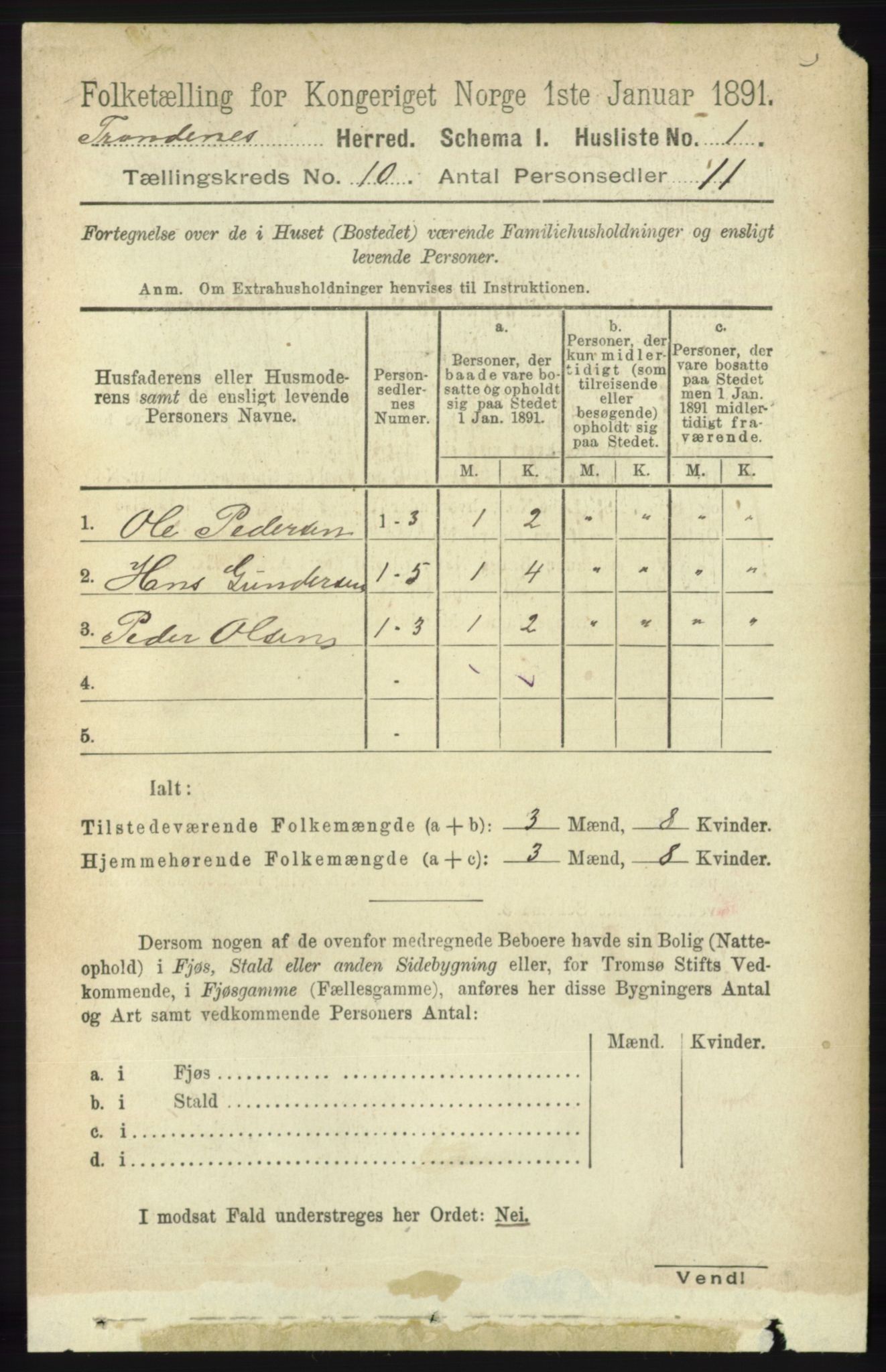RA, 1891 census for 1914 Trondenes, 1891, p. 7433