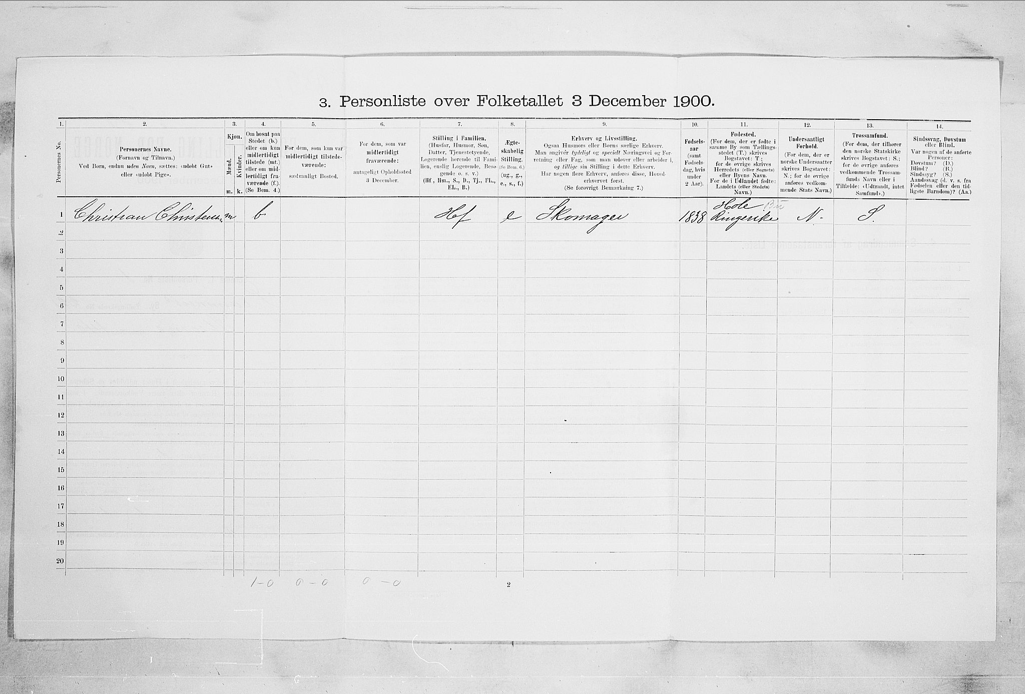 RA, 1900 census for Drammen, 1900, p. 13552