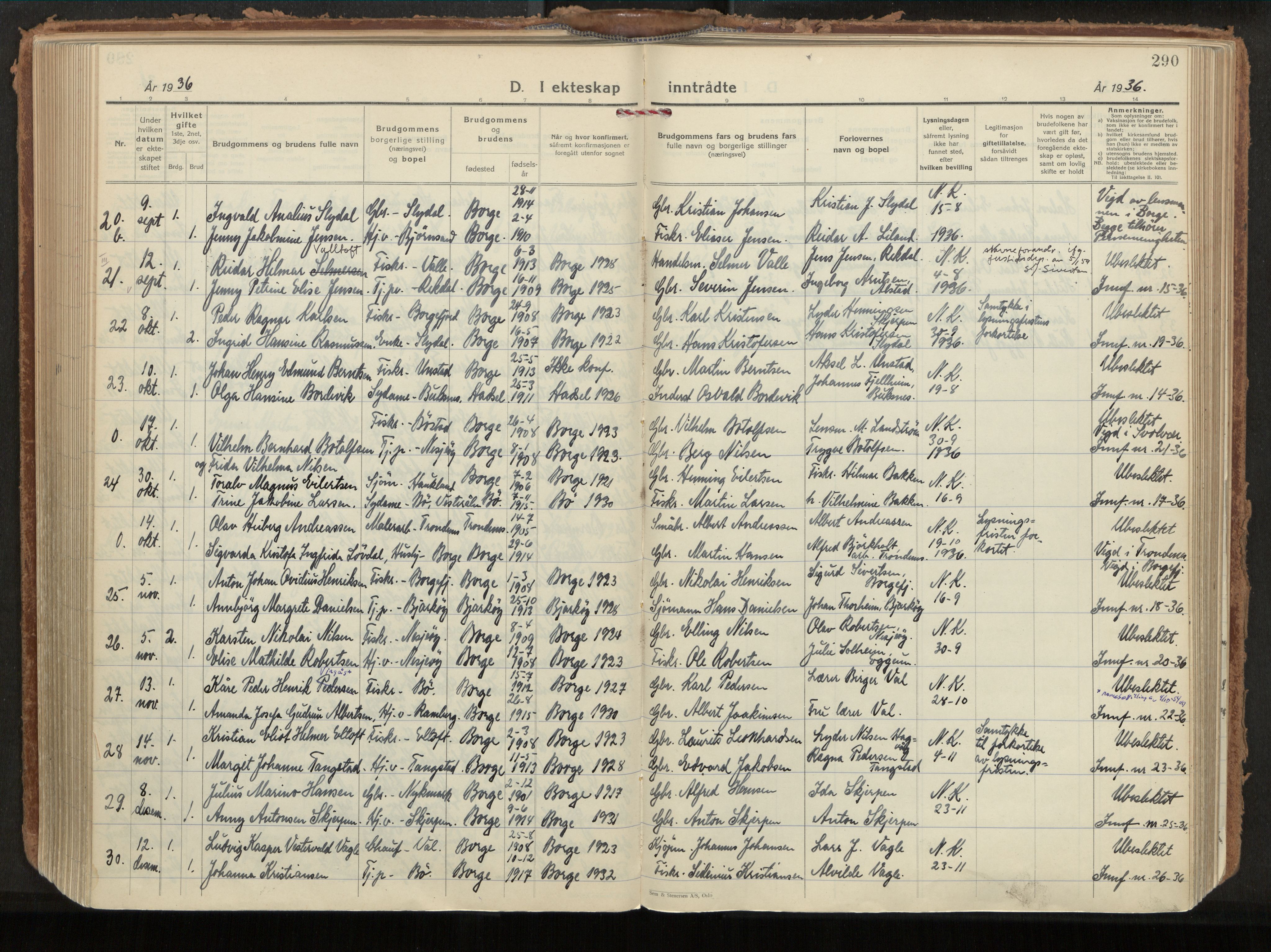 Ministerialprotokoller, klokkerbøker og fødselsregistre - Nordland, AV/SAT-A-1459/880/L1137: Parish register (official) no. 880A11, 1927-1944, p. 290