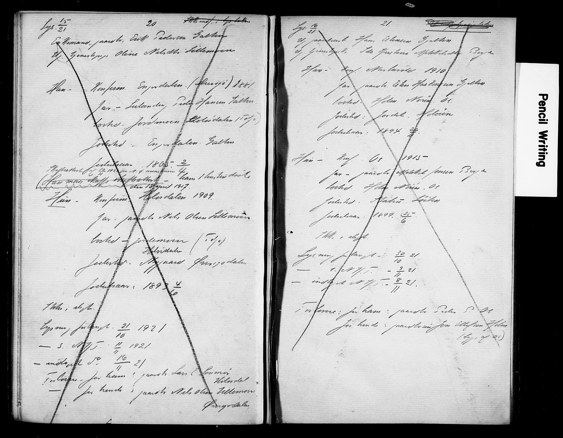 Tolga prestekontor, AV/SAH-PREST-062/N/L0005: Banns register no. 32, 1920-1929, p. 20-21