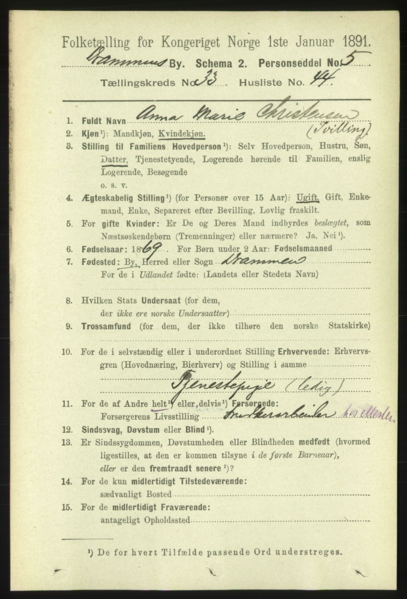 RA, 1891 census for 0602 Drammen, 1891, p. 20514