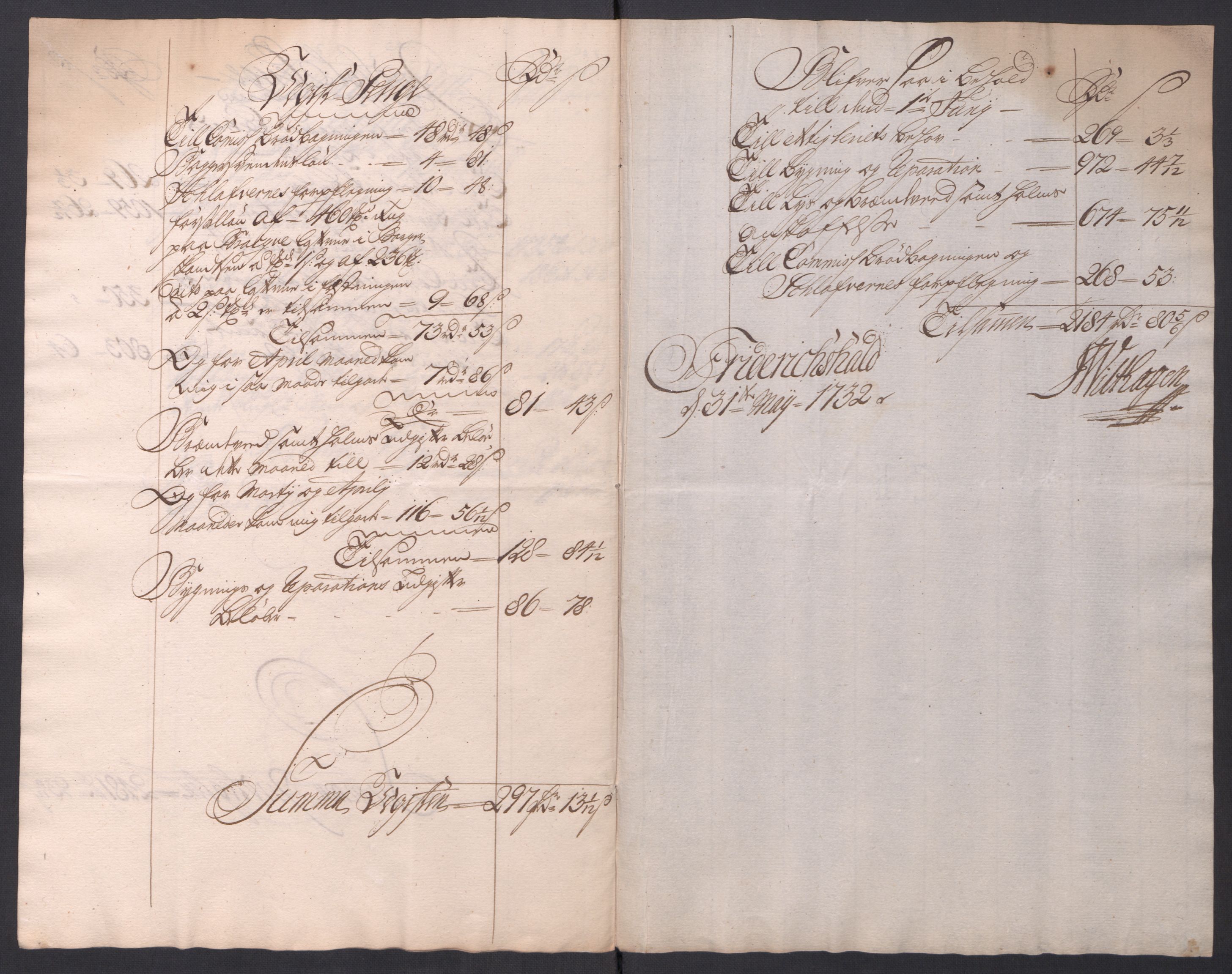 Kommanderende general (KG I) med Det norske krigsdirektorium, AV/RA-EA-5419/D/L0154: Fredriksten festning: Brev, inventarfortegnelser og regnskapsekstrakter, 1730-1739, p. 94