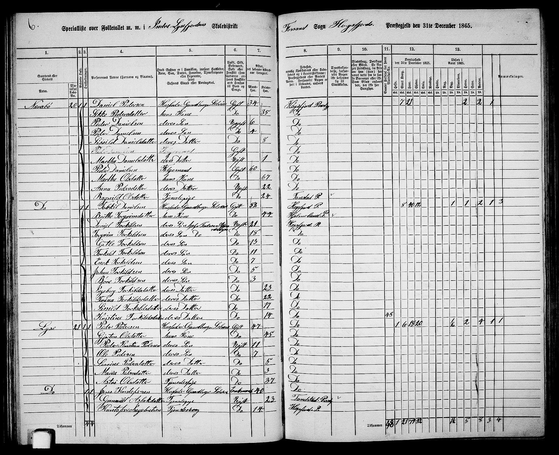 RA, 1865 census for Høgsfjord, 1865, p. 31