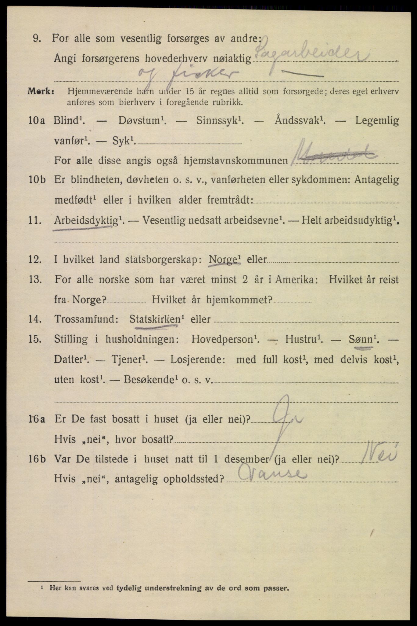 SAK, 1920 census for Mandal, 1920, p. 7280