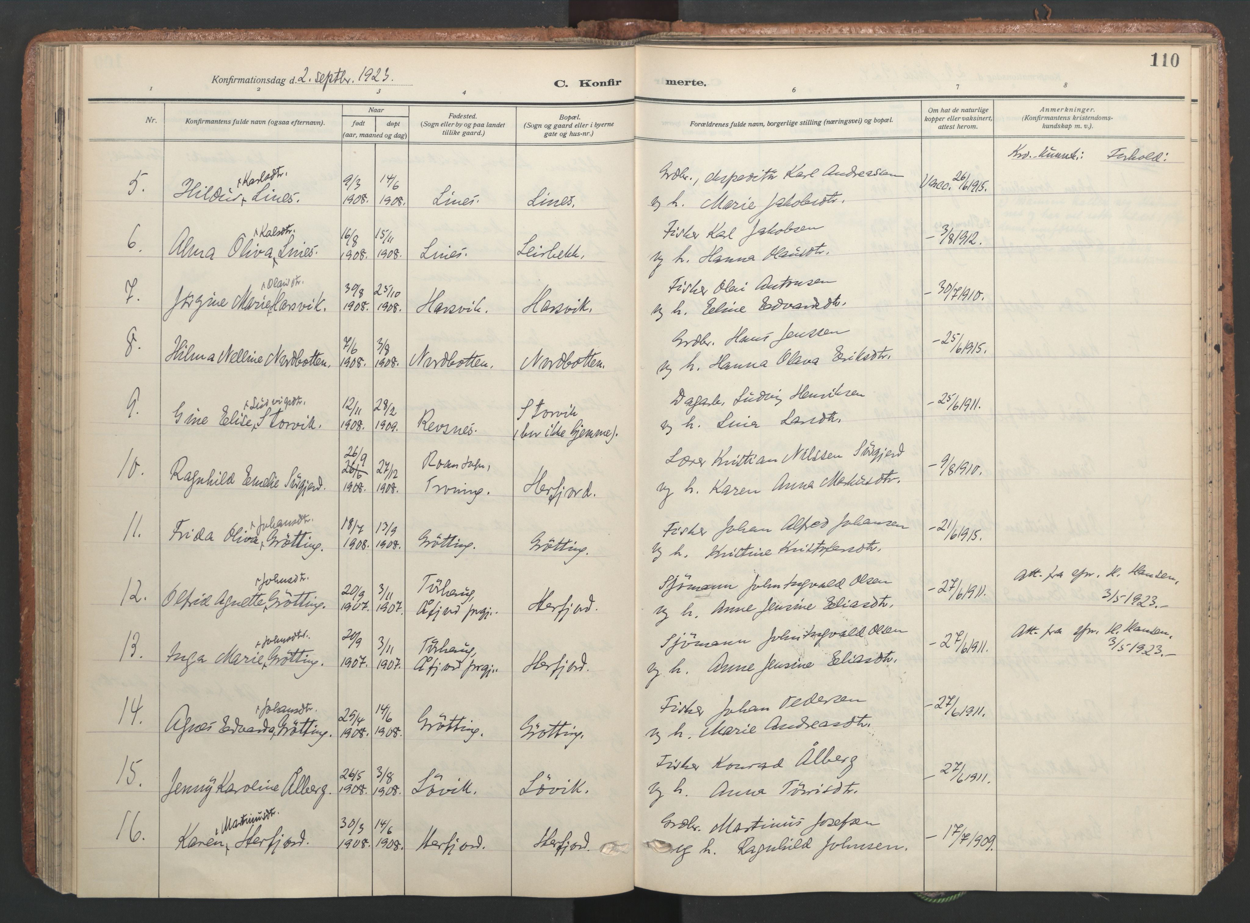 Ministerialprotokoller, klokkerbøker og fødselsregistre - Sør-Trøndelag, SAT/A-1456/656/L0694: Parish register (official) no. 656A03, 1914-1931, p. 110