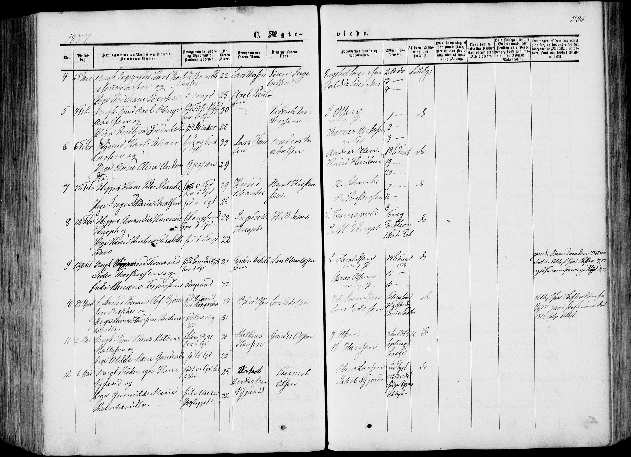 Porsgrunn kirkebøker , SAKO/A-104/F/Fa/L0007: Parish register (official) no. 7, 1858-1877, p. 336