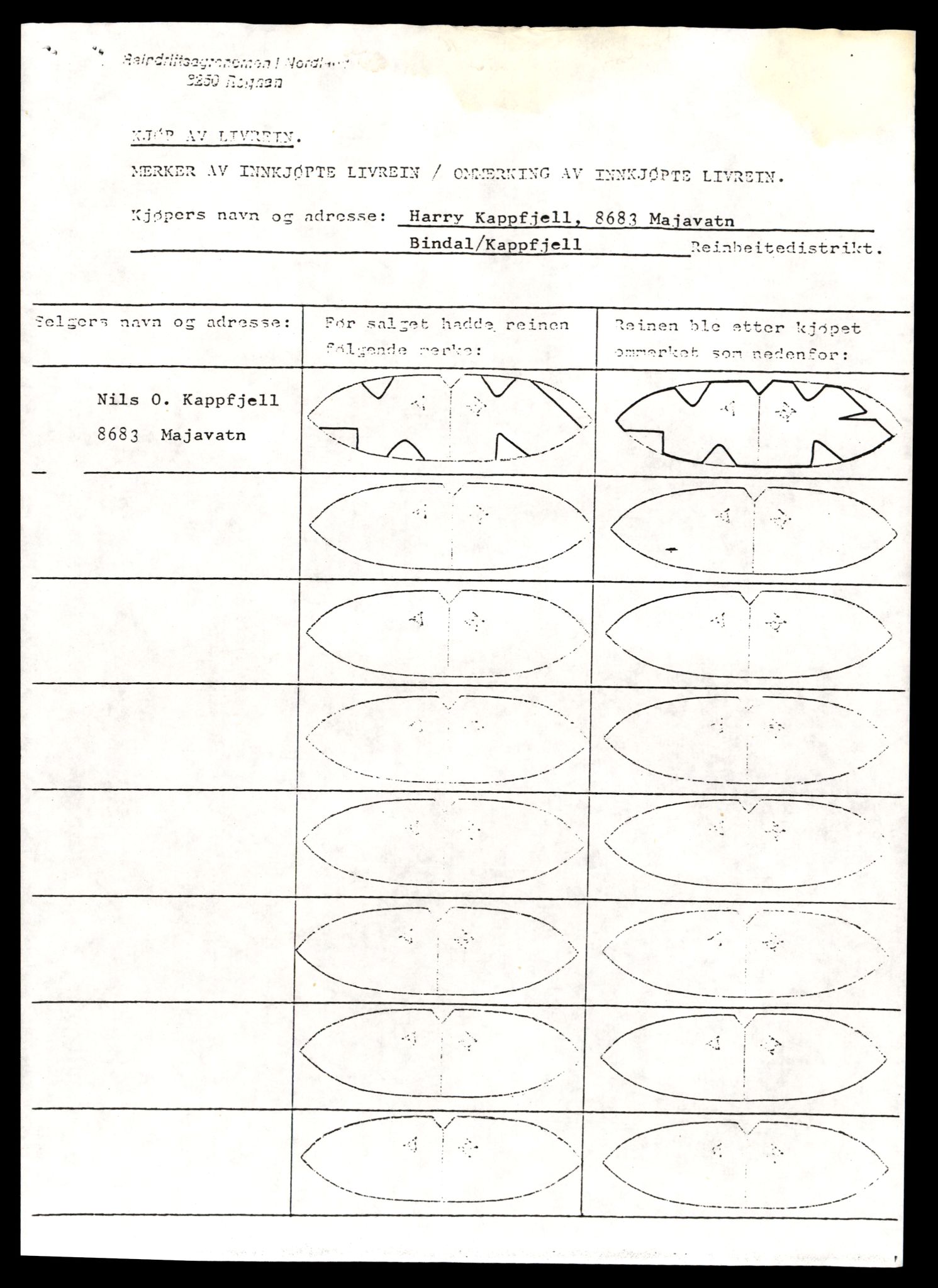 Reindriftsforvaltningen Nordland, AV/SAT-A-5309/D/Dc/L0503/0001: Korrespondanse ordnet etter arkivnøkkel / Reinmerker - Fortegnelser, kladder, Nordland, 1960-2000, p. 59