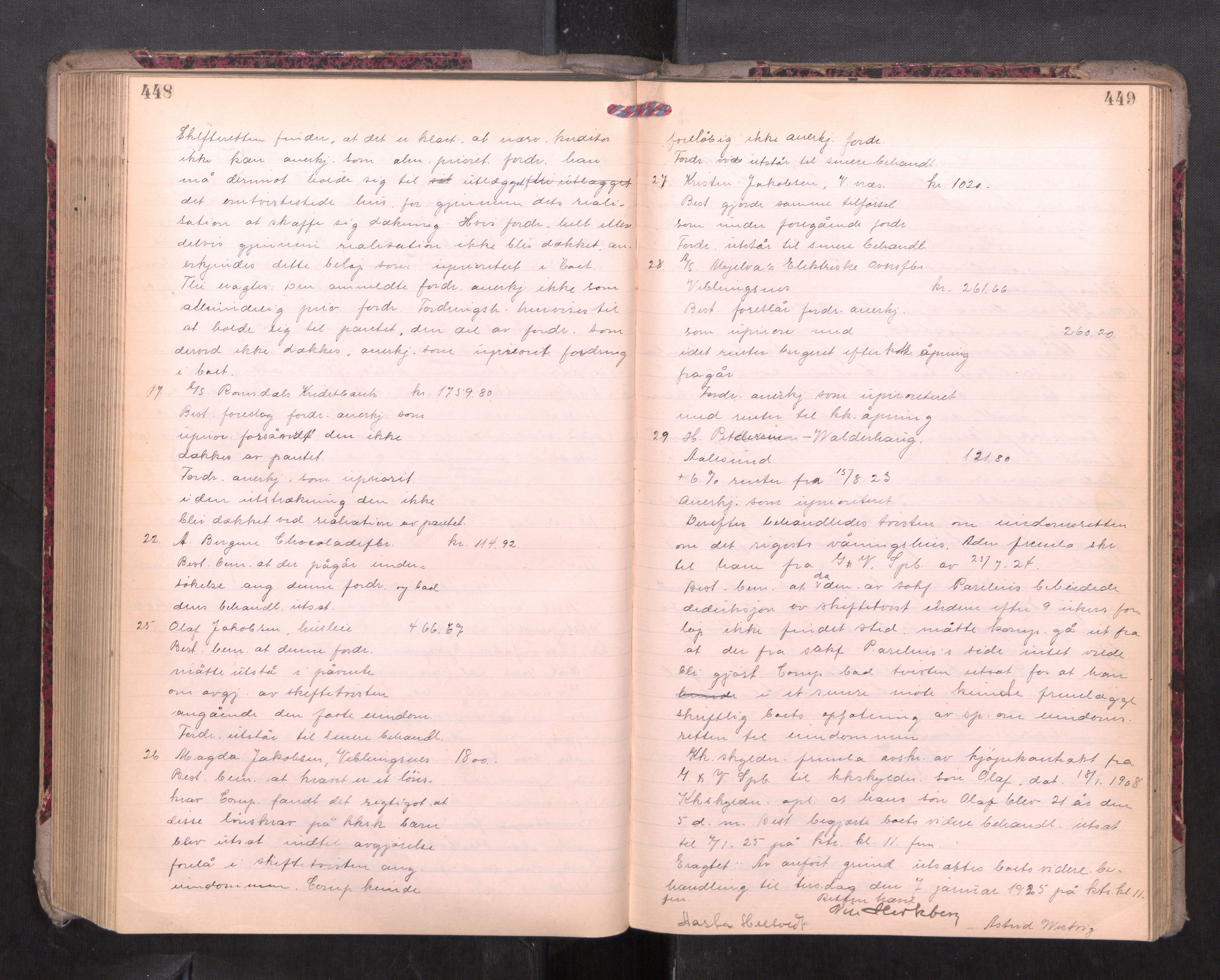 Romsdal sorenskriveri, AV/SAT-A-4149/1/3/3B/L0010: Skiftebehandlingsprotokoll, 1923-1925, p. 448-449