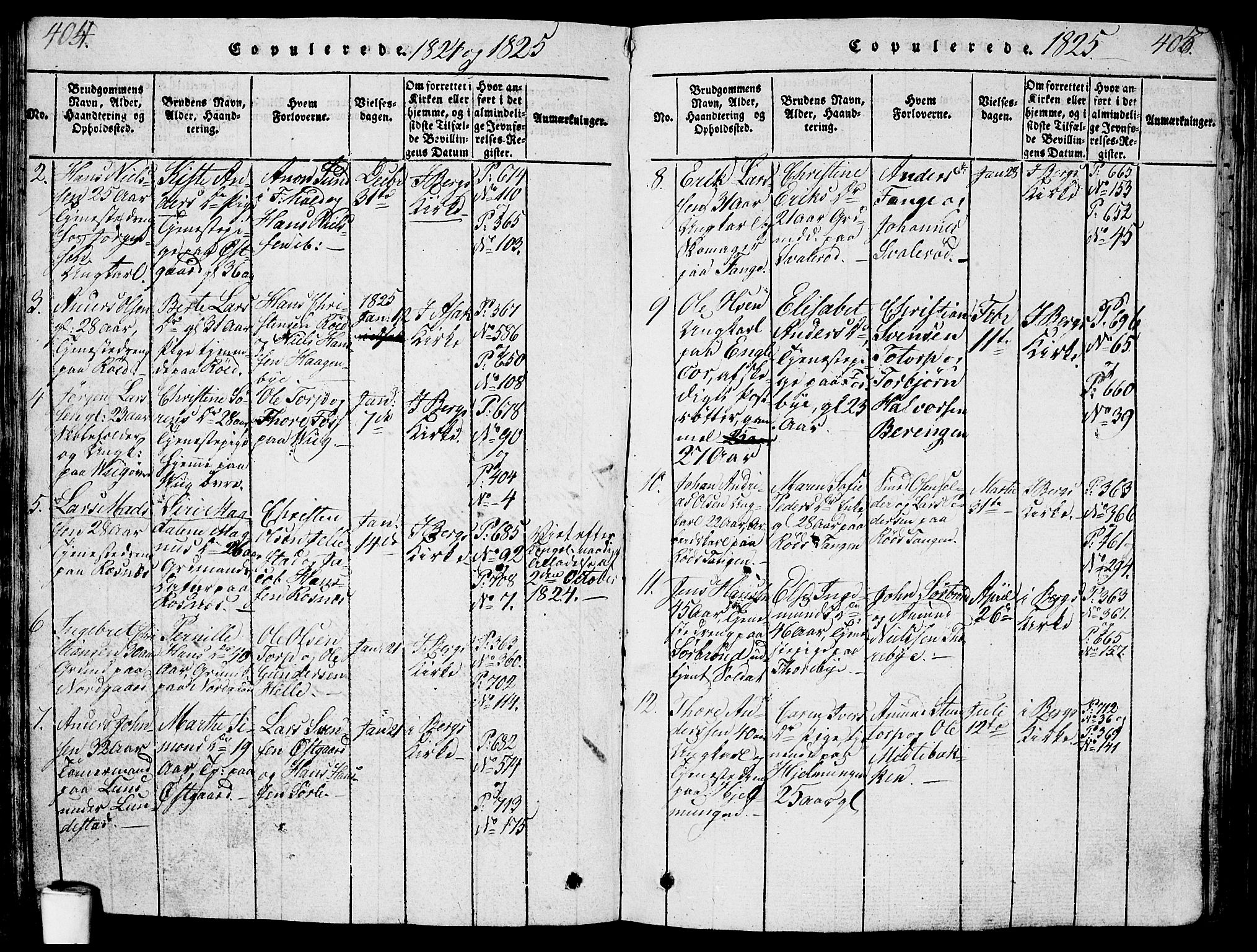 Berg prestekontor Kirkebøker, SAO/A-10902/G/Ga/L0001: Parish register (copy) no. I 1, 1815-1832, p. 404-405