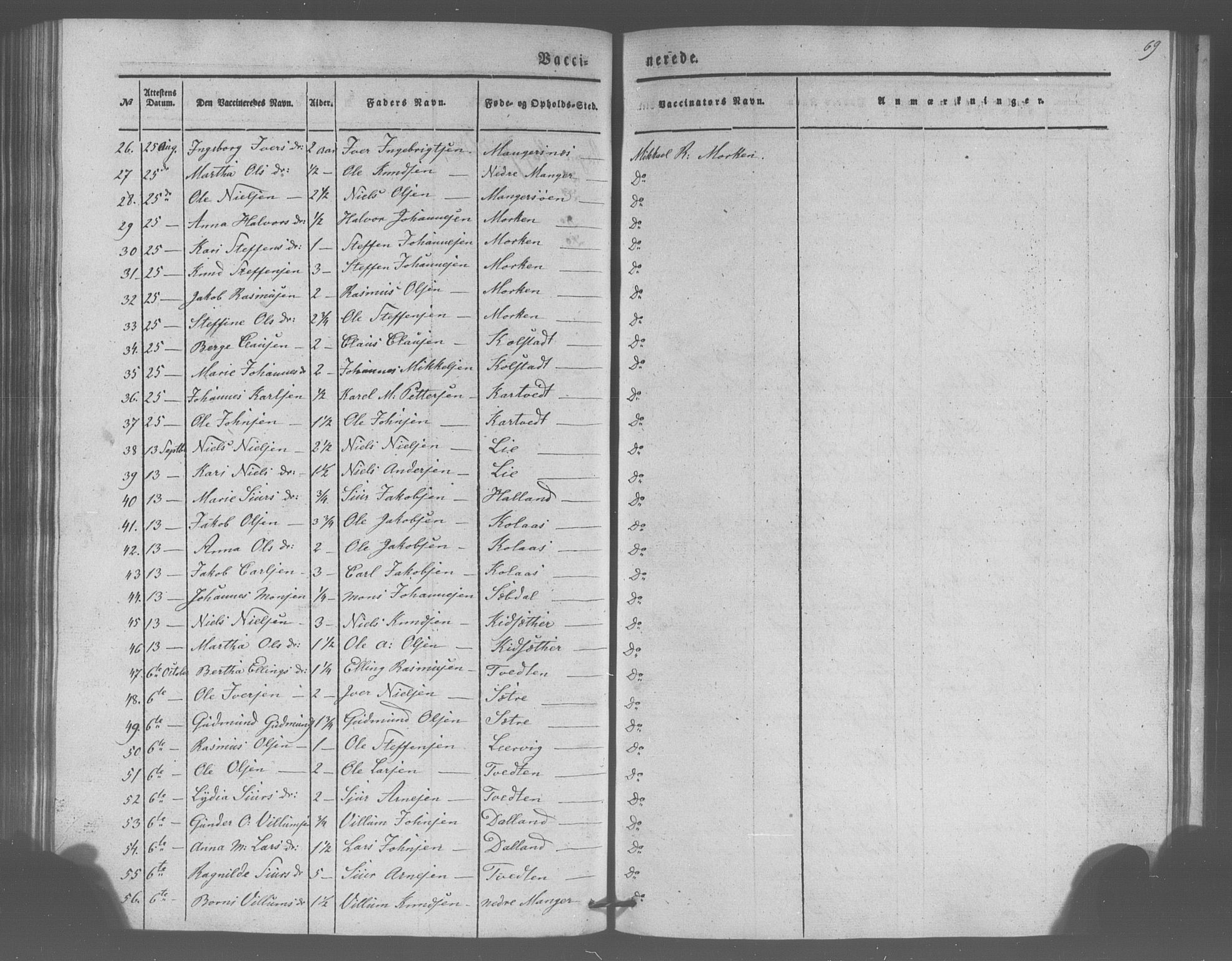 Manger sokneprestembete, SAB/A-76801/H/Haa: Parish register (official) no. A 10, 1844-1859, p. 69
