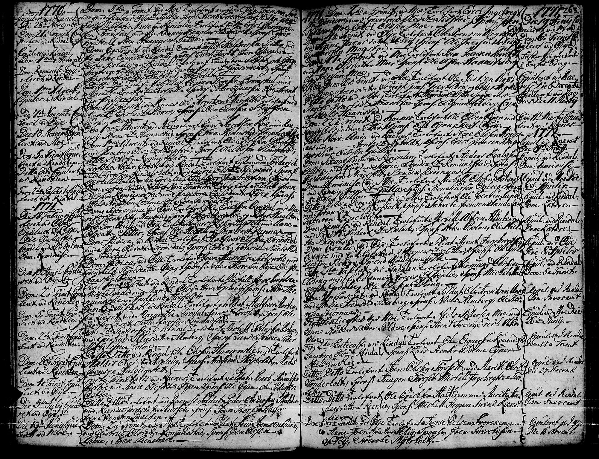 Ministerialprotokoller, klokkerbøker og fødselsregistre - Møre og Romsdal, AV/SAT-A-1454/595/L1039: Parish register (official) no. 595A01, 1750-1796, p. 263