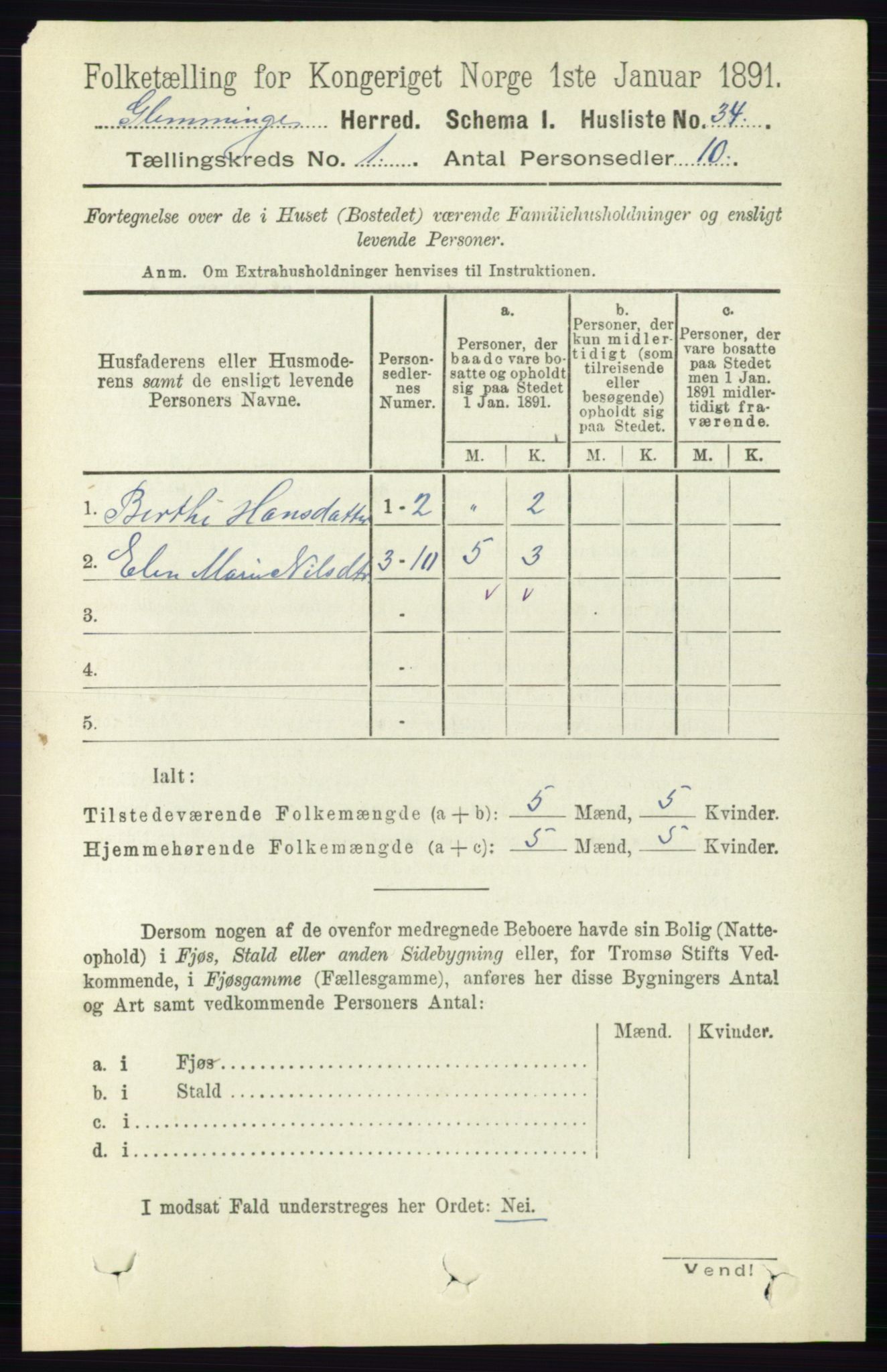 RA, 1891 census for 0132 Glemmen, 1891, p. 78