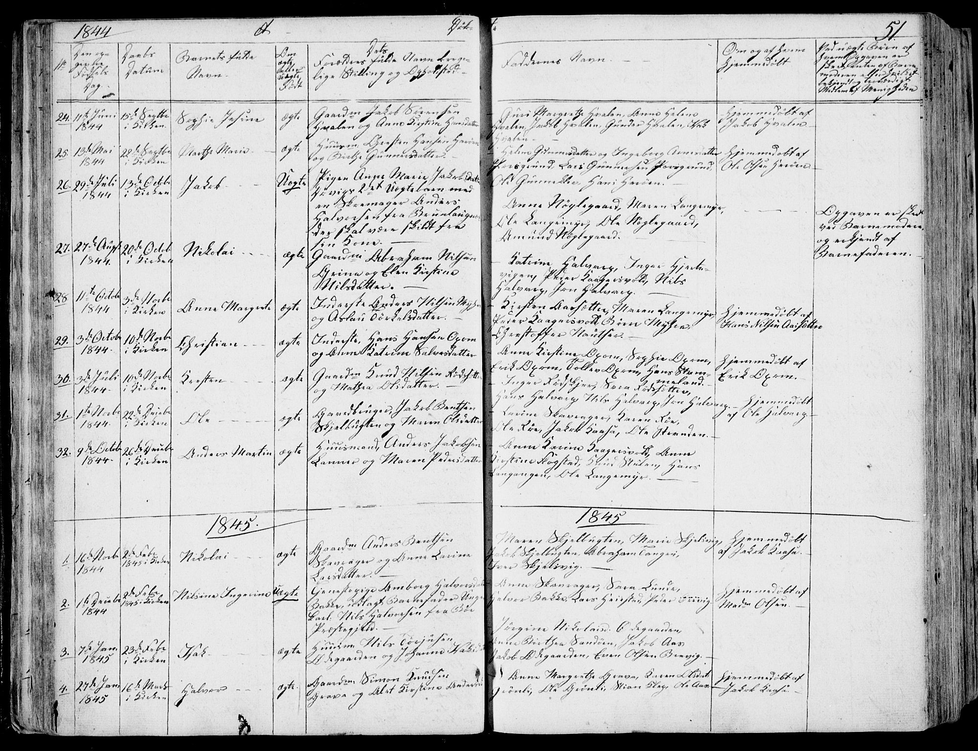 Eidanger kirkebøker, SAKO/A-261/F/Fa/L0008: Parish register (official) no. 8, 1831-1858, p. 51