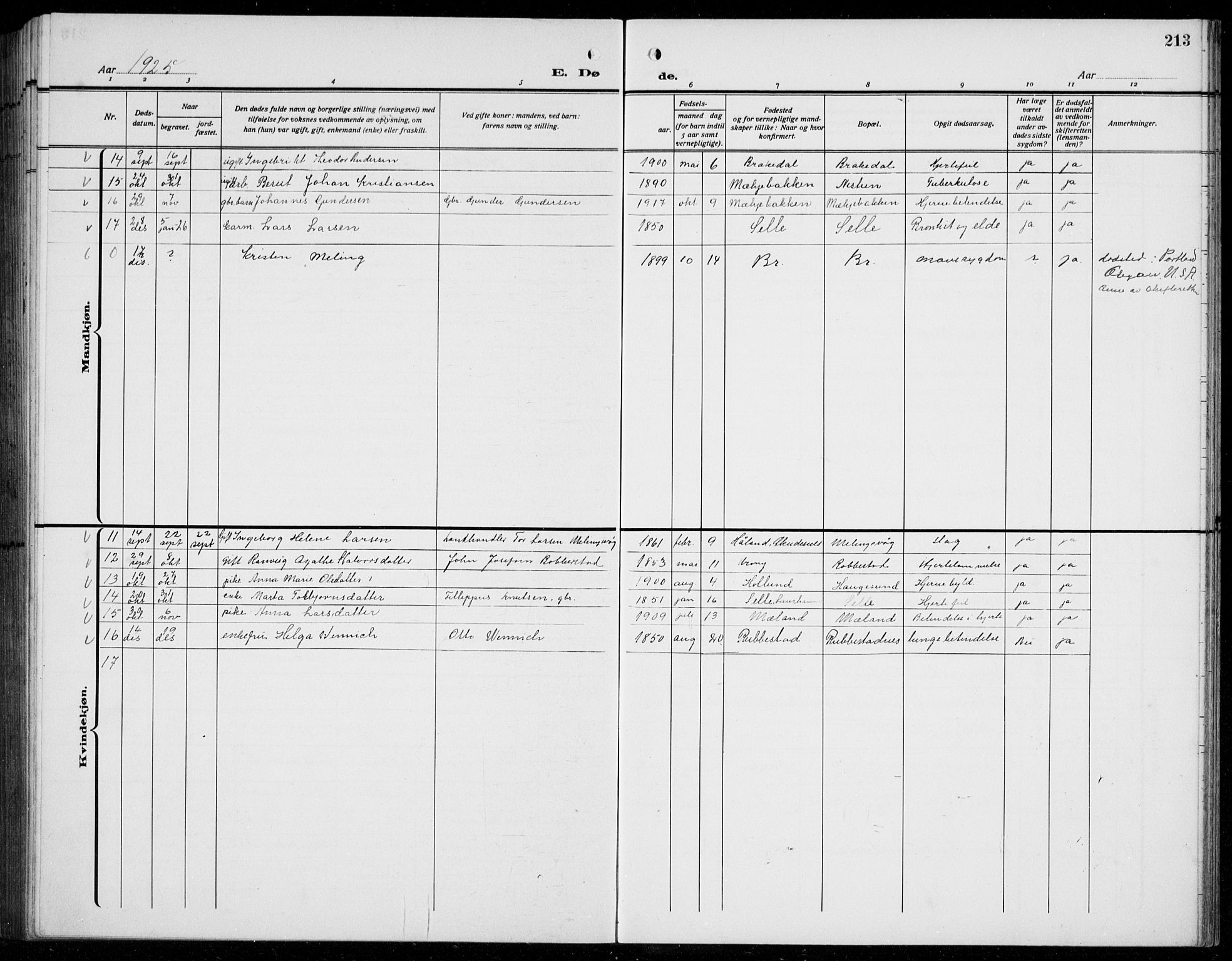 Finnås sokneprestembete, AV/SAB-A-99925/H/Ha/Hab/Habb/L0006: Parish register (copy) no. B 6, 1920-1936, p. 213