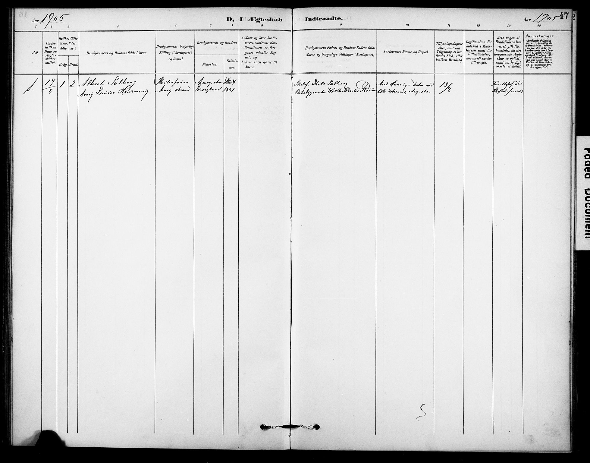 Borre kirkebøker, SAKO/A-338/F/Fb/L0002: Parish register (official) no. II 2, 1893-1905, p. 47