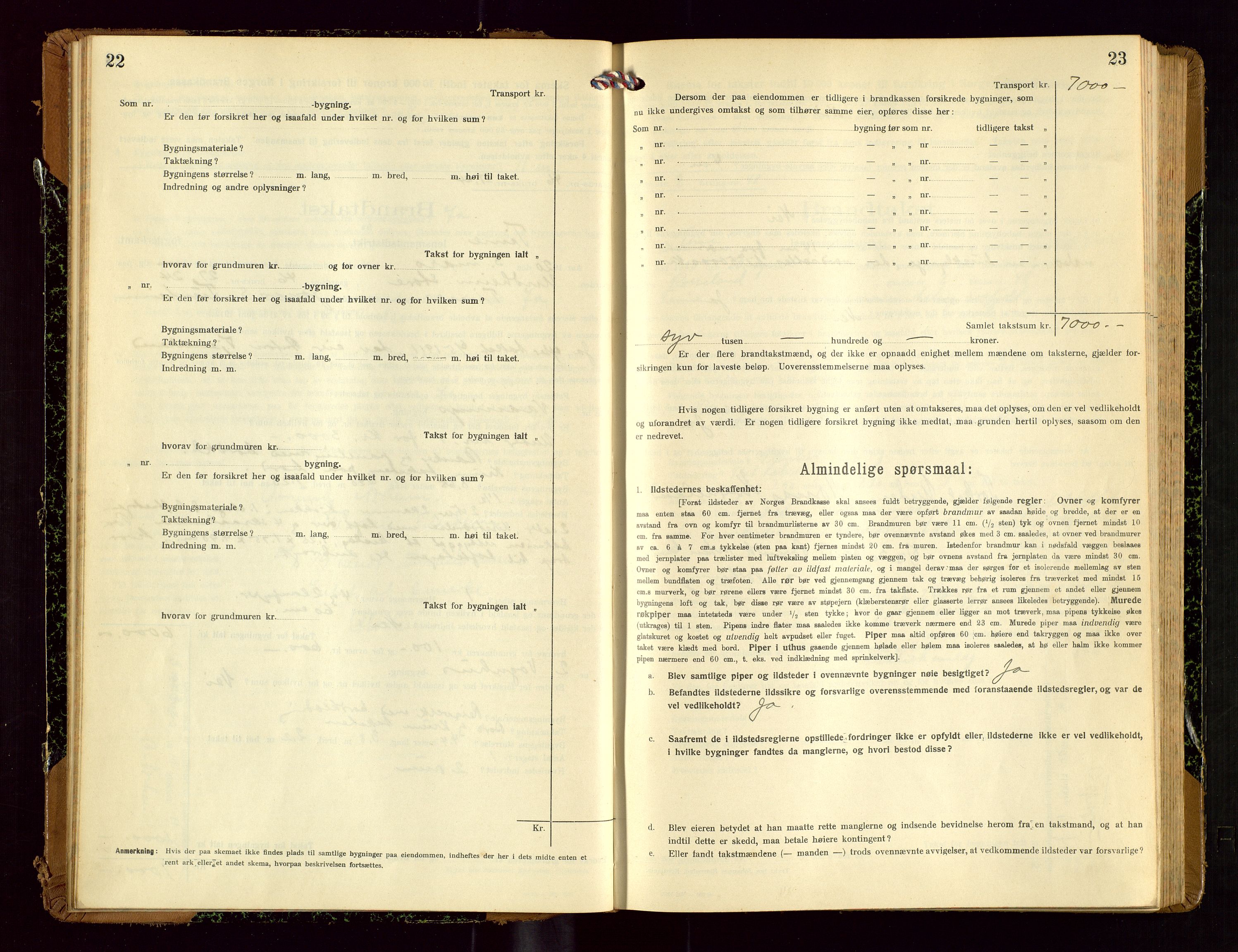 Time lensmannskontor, SAST/A-100420/Gob/L0002: Branntakstprotokoll, 1919-1952, p. 22-23