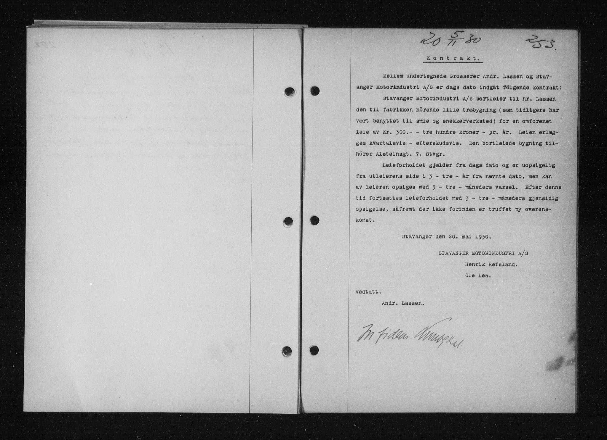 Stavanger byfogd, AV/SAST-A-101408/001/4/41/410/410BB/L0058: Mortgage book no. 48, 1930-1931, Deed date: 05.11.1930