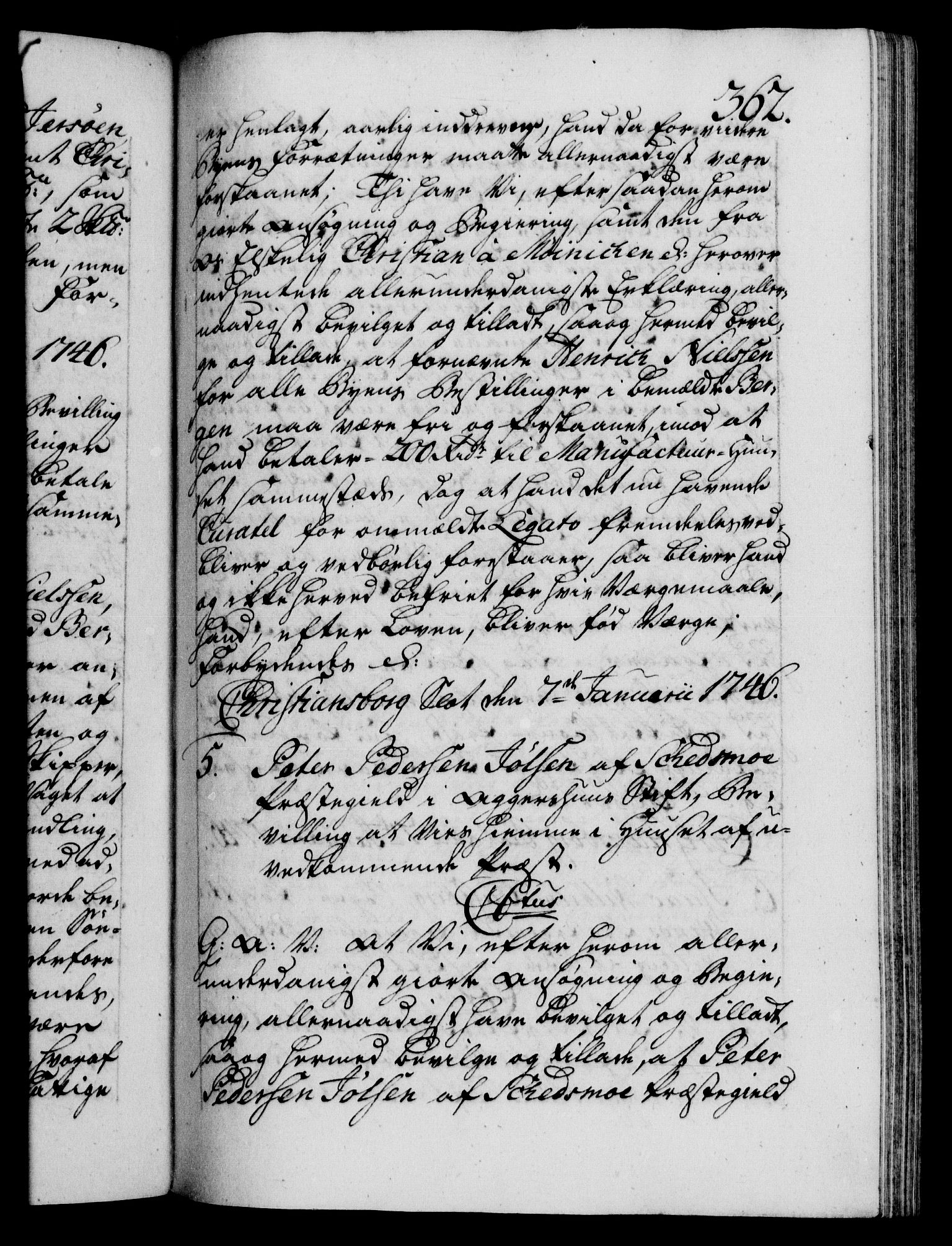 Danske Kanselli 1572-1799, AV/RA-EA-3023/F/Fc/Fca/Fcaa/L0034: Norske registre, 1745-1746, p. 362a