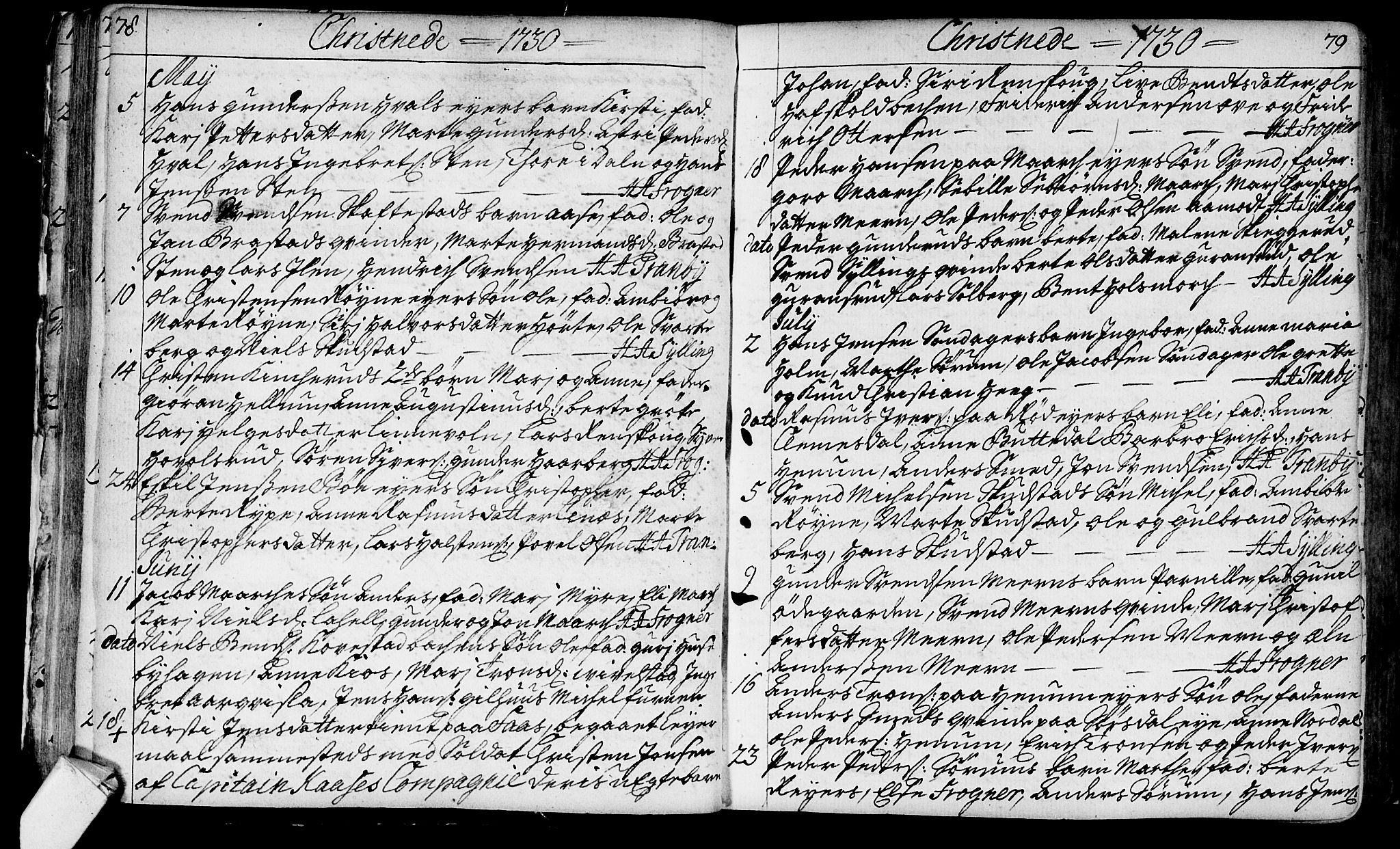 Lier kirkebøker, SAKO/A-230/F/Fa/L0003: Parish register (official) no. I 3, 1727-1748, p. 78-79