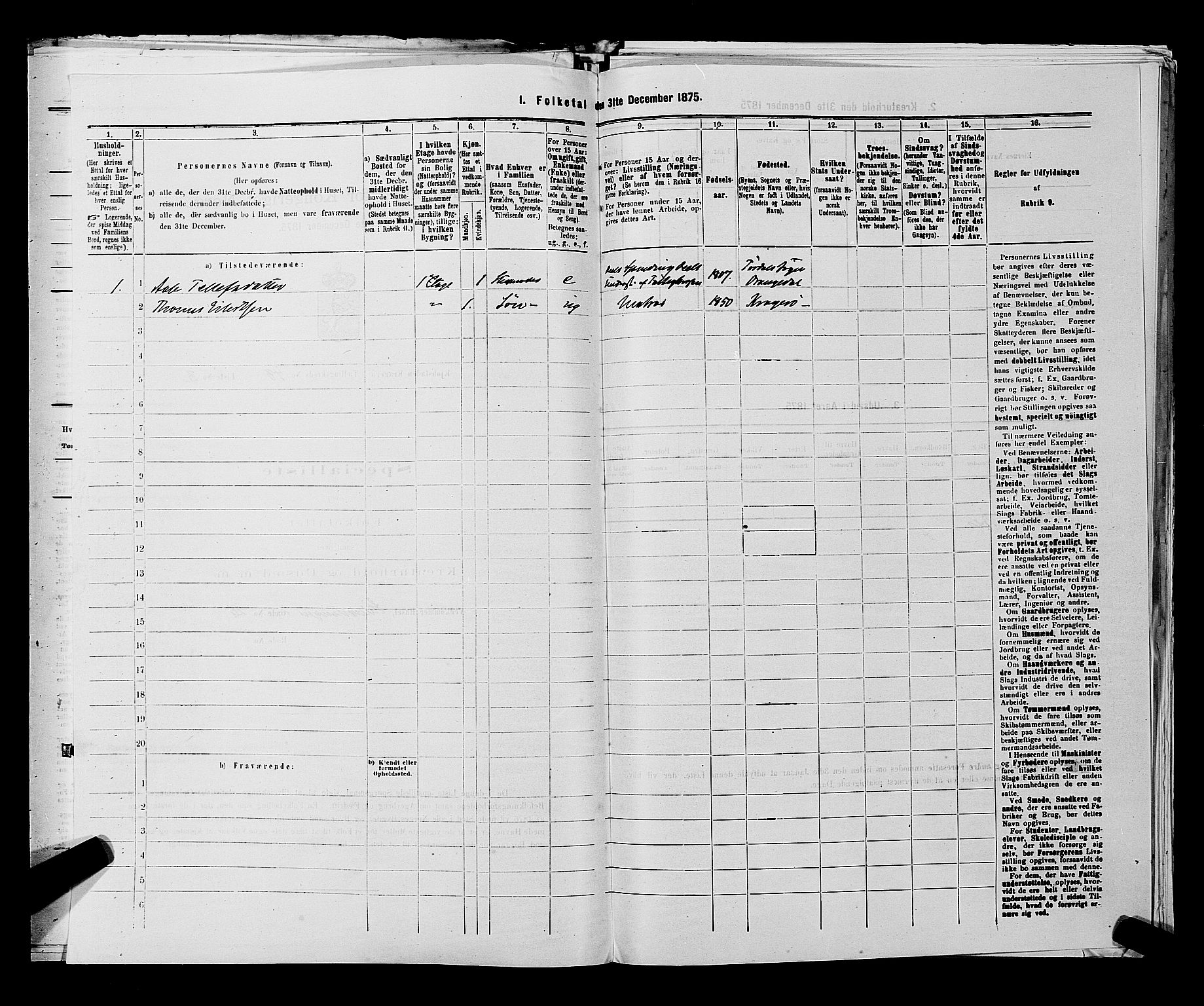 SAKO, 1875 census for 0801P Kragerø, 1875, p. 1064