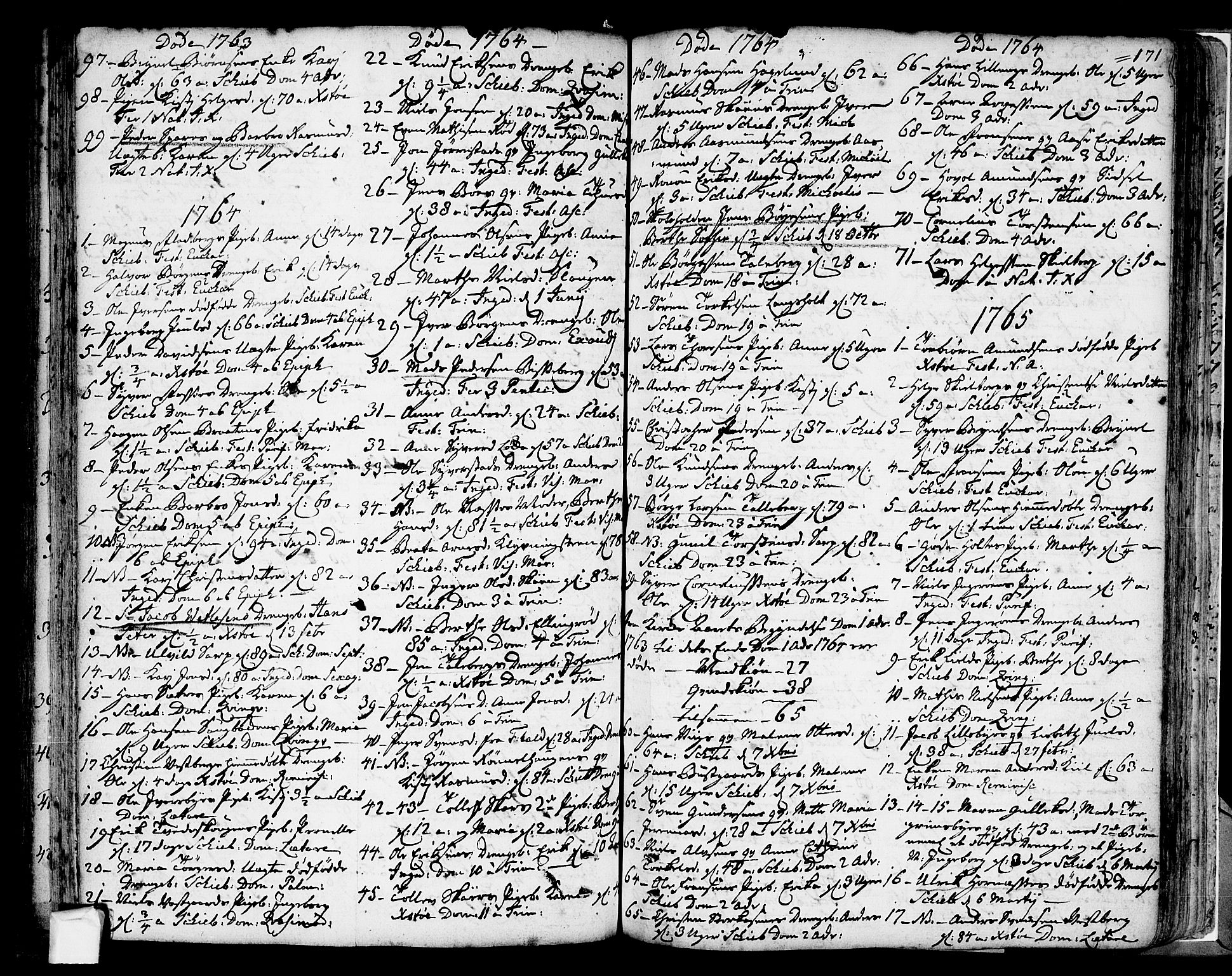 Skjeberg prestekontor Kirkebøker, SAO/A-10923/F/Fa/L0002: Parish register (official) no. I 2, 1726-1791, p. 171