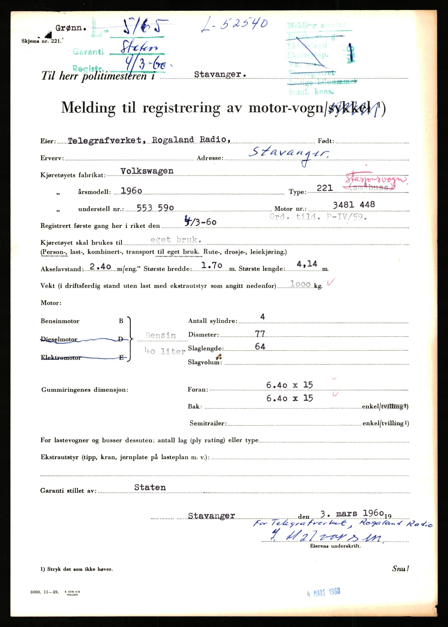 Stavanger trafikkstasjon, AV/SAST-A-101942/0/F/L0014: L-5080 - L-5499, 1930-1971, p. 603