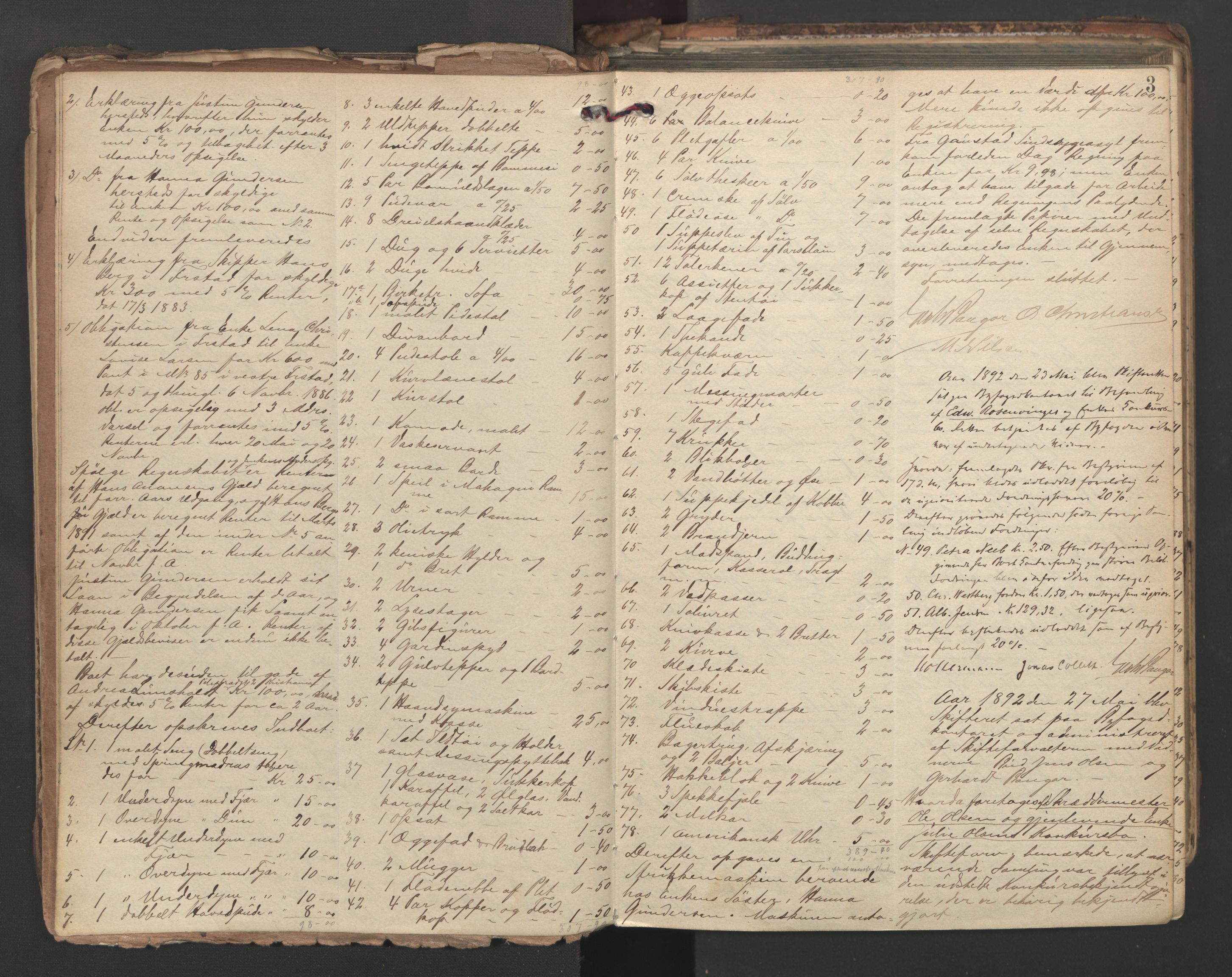 Halden byfogd, AV/SAO-A-10865/H/Hd/L0006: Skifteforhandlingsprotokoll, 1892-1907, p. 2b-3a