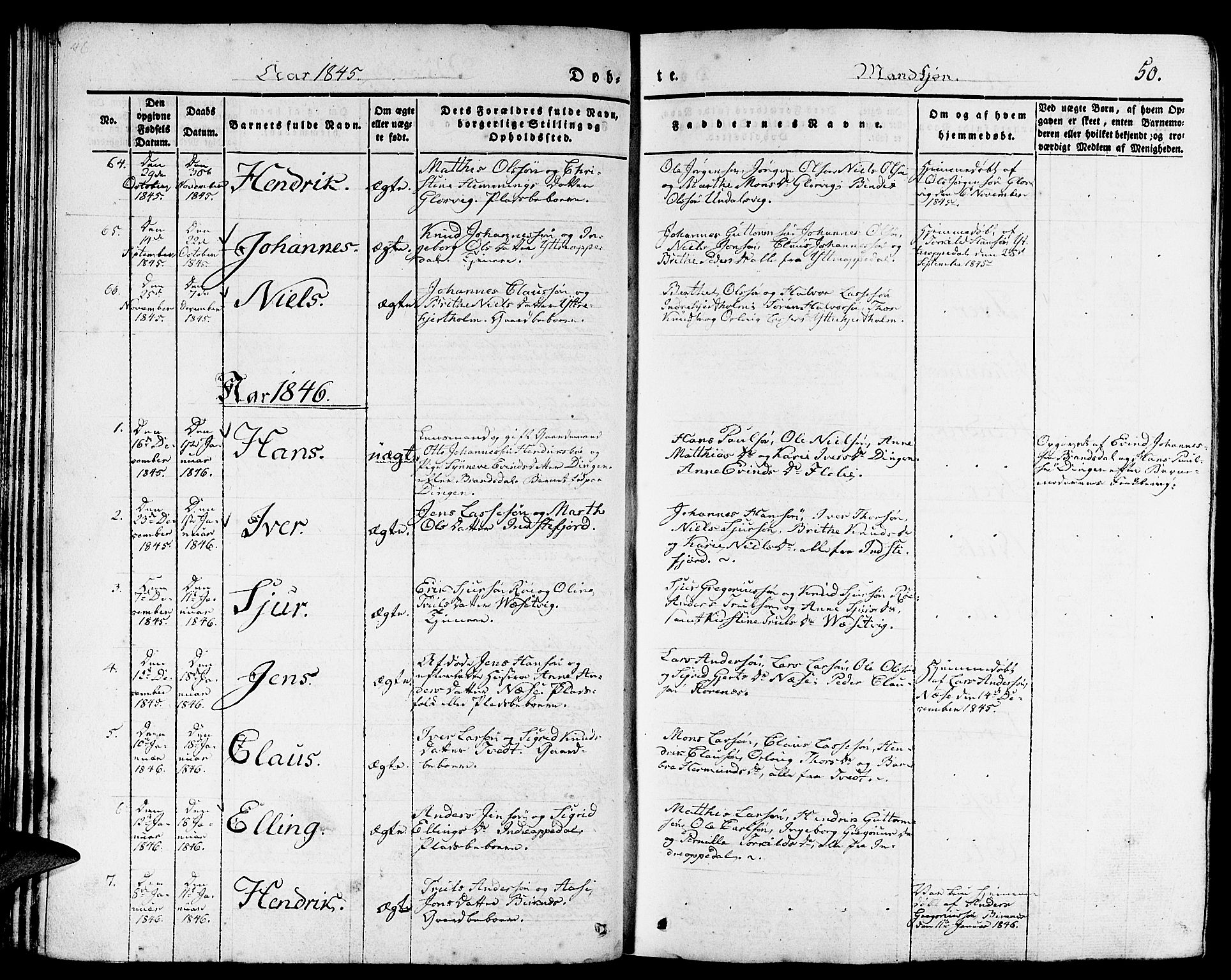 Gulen sokneprestembete, AV/SAB-A-80201/H/Haa/Haaa/L0020: Parish register (official) no. A 20, 1837-1847, p. 50