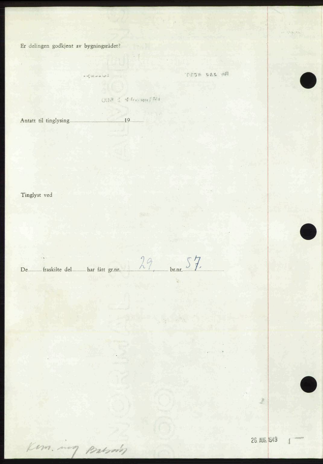 Romsdal sorenskriveri, AV/SAT-A-4149/1/2/2C: Mortgage book no. A30, 1949-1949, Diary no: : 2368/1949