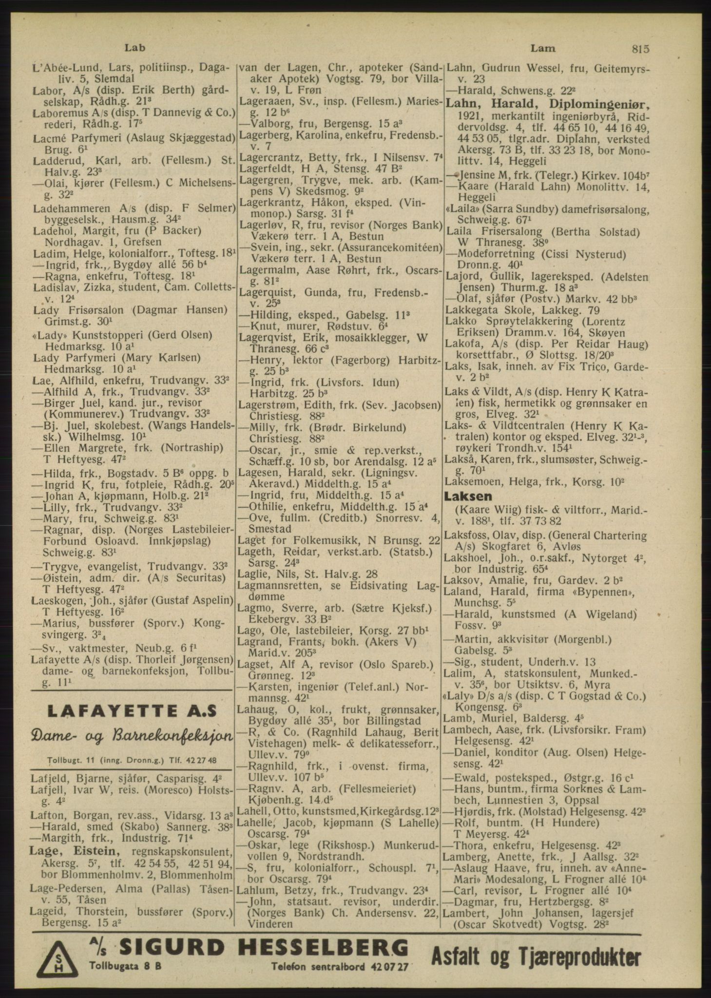 Kristiania/Oslo adressebok, PUBL/-, 1948, p. 815